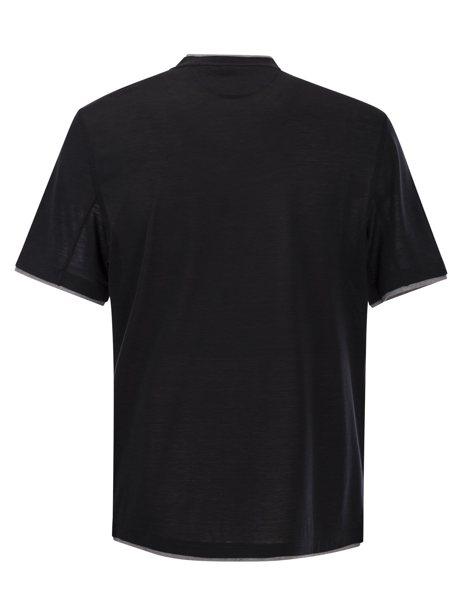 Brunello Cucinelli Men Silk And Cotton T-Shirt DestGlow