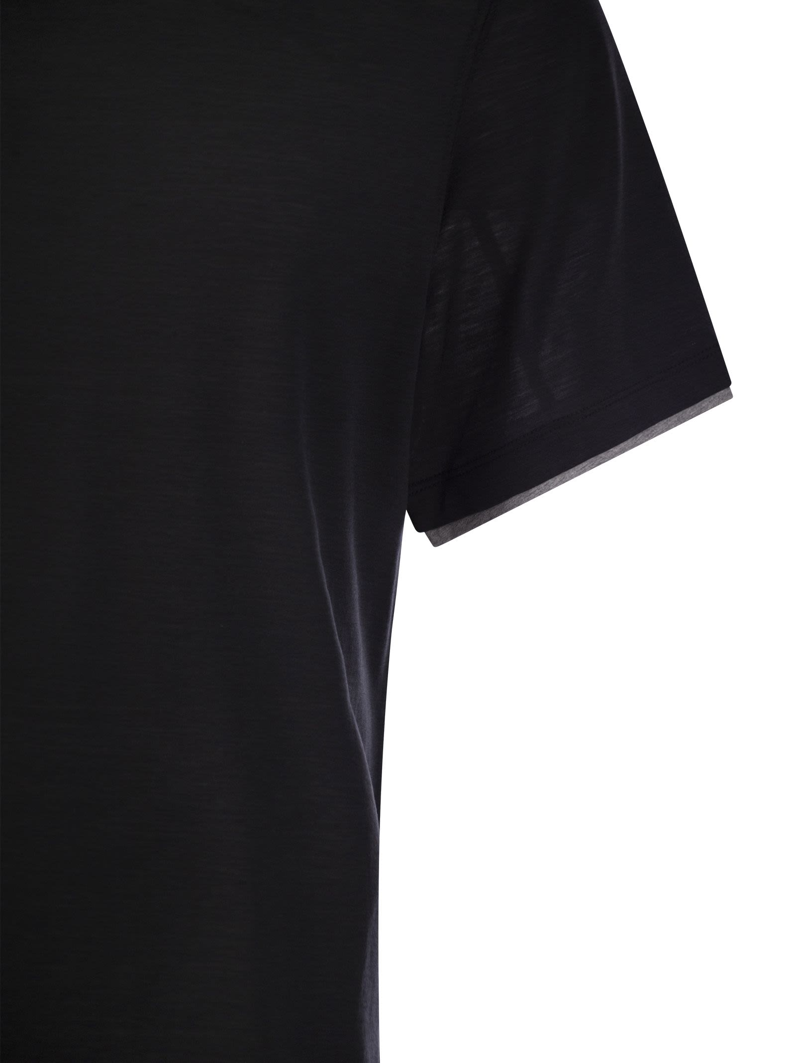 Brunello Cucinelli Men Silk And Cotton T-Shirt DestGlow
