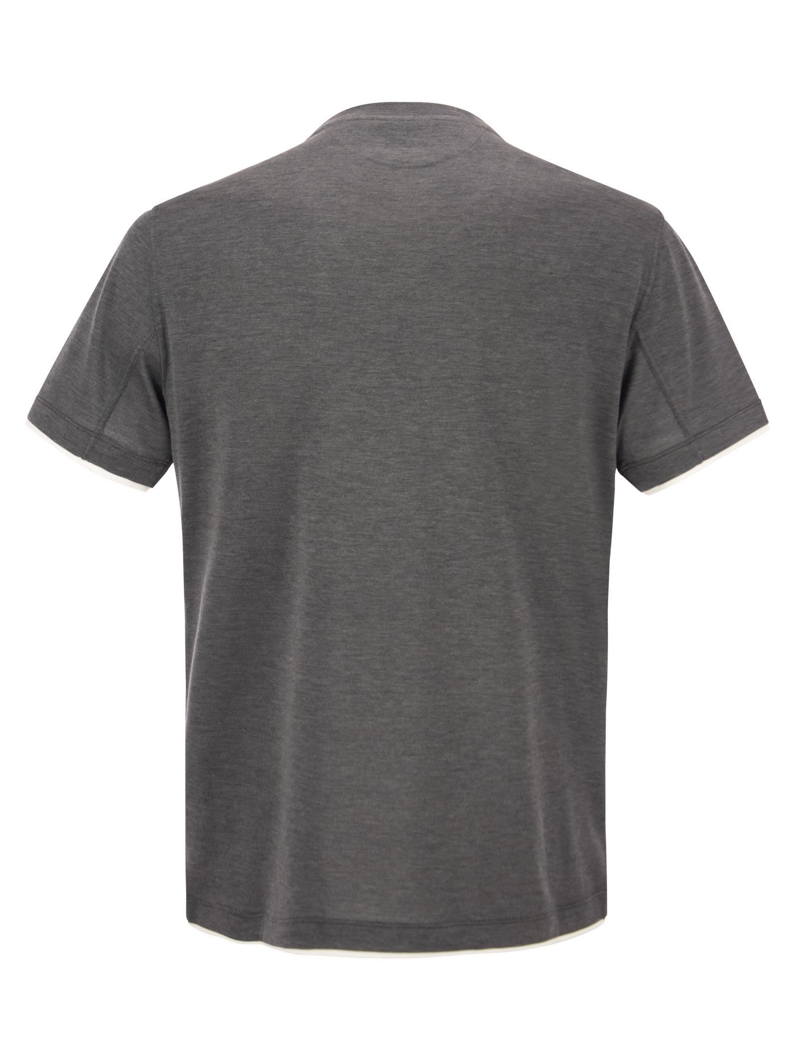 Brunello Cucinelli Men Silk And Cotton T-Shirt DestGlow