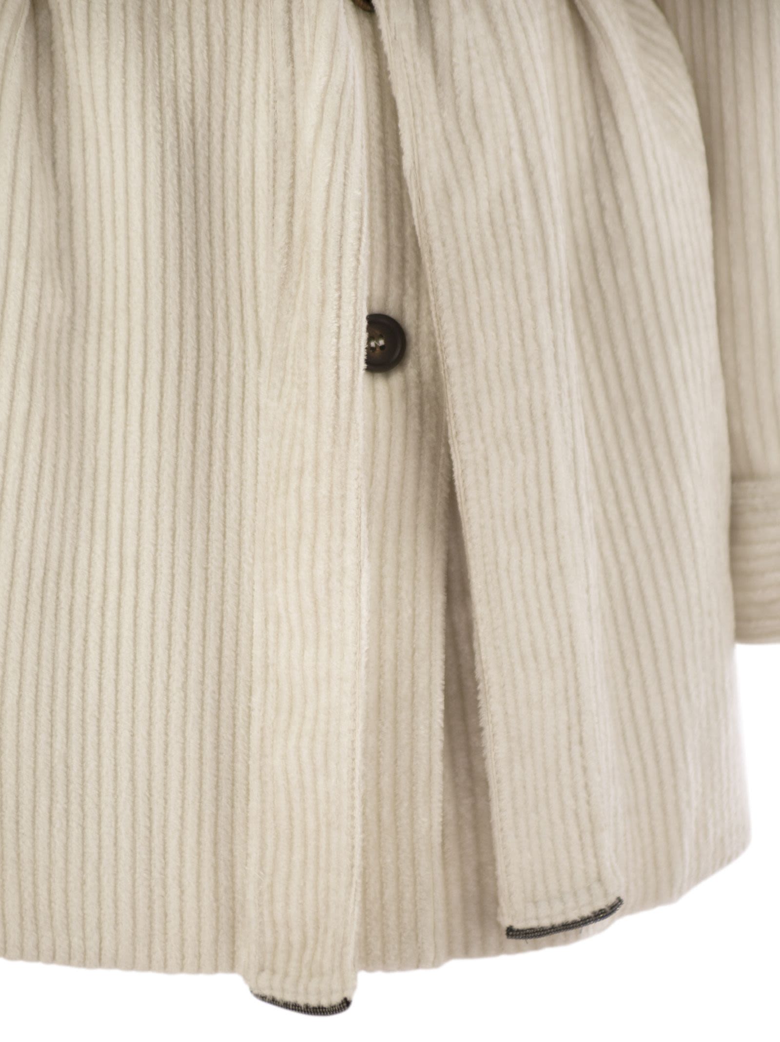 Brunello Cucinelli Women Corduroy Safari-Style Jacket With Jewellery by Luosophy
