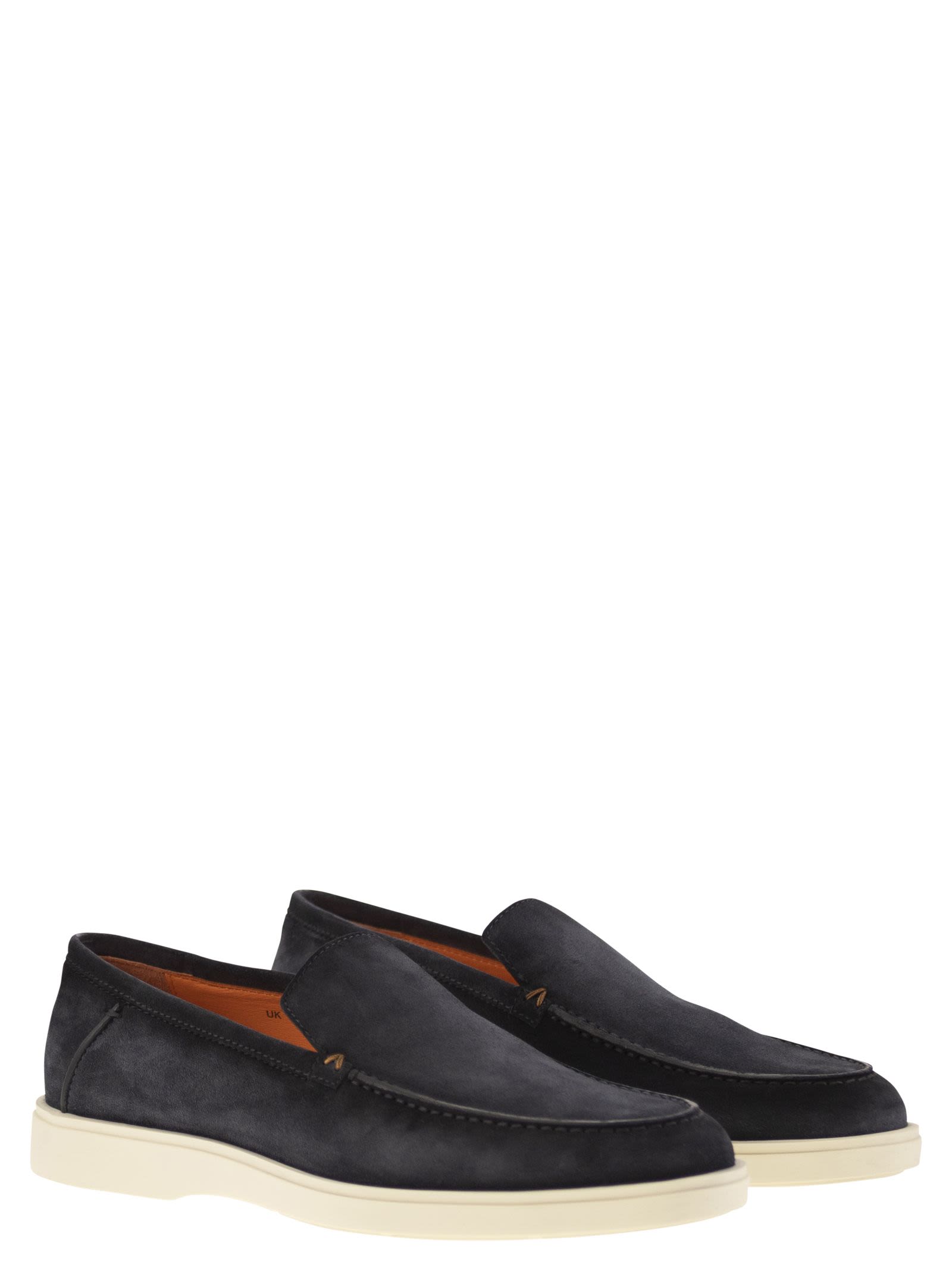Santoni Men Suede Moccasin by Luosophy