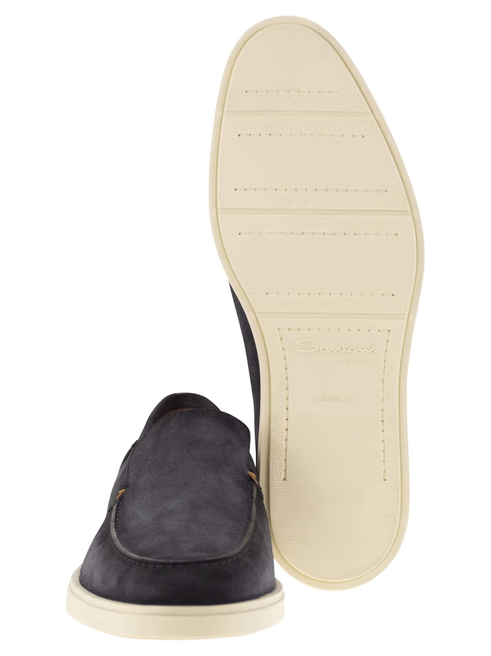 Santoni Men Suede Moccasin