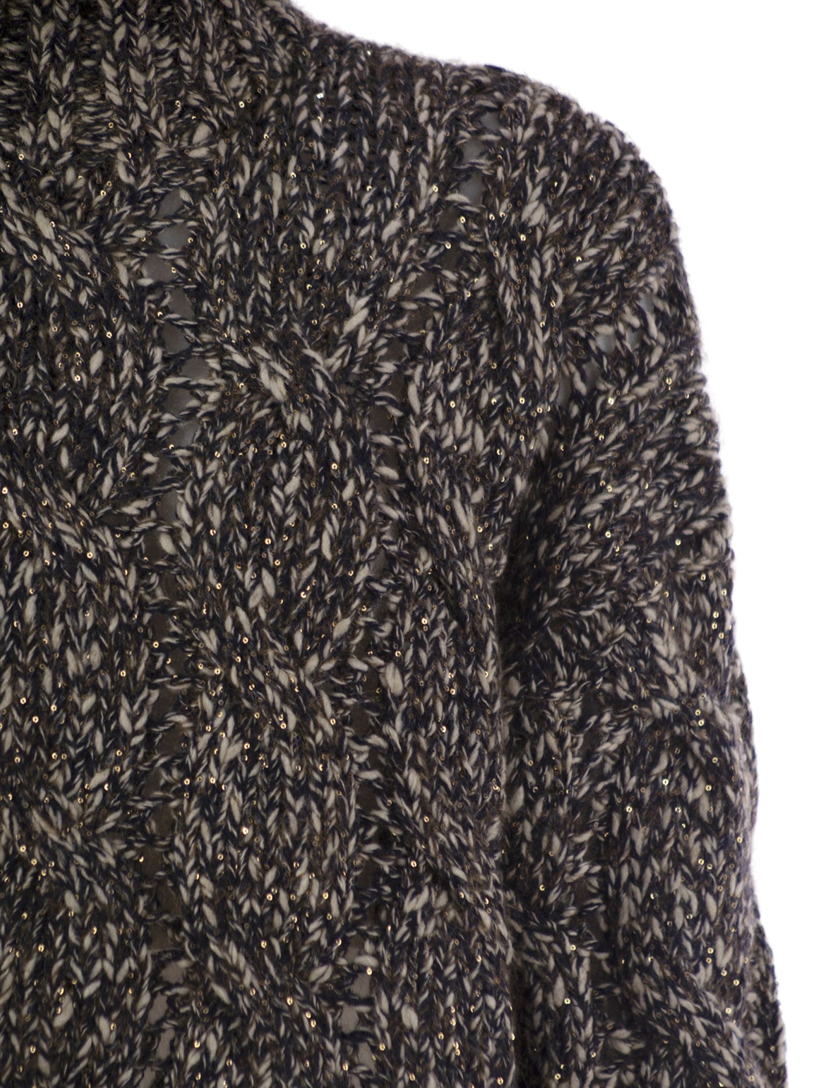 Brunello Cucinelli Women Soft Wool, Cashmere And Mohair Turtleneck Sweater With Braided Design by Luosophy