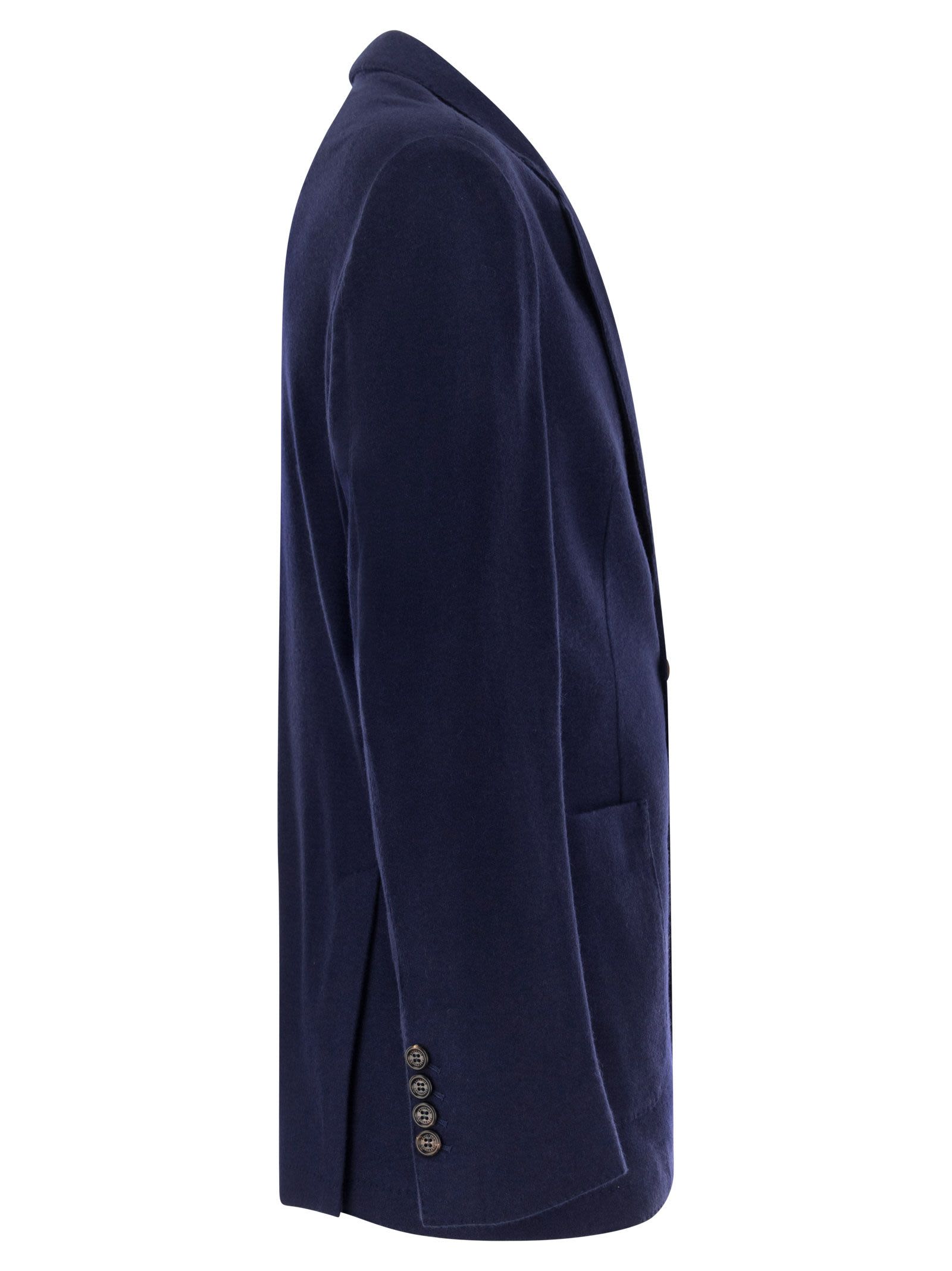 Brunello Cucinelli Men Cashmere Jersey Blazer With Patch Pockets by Luosophy