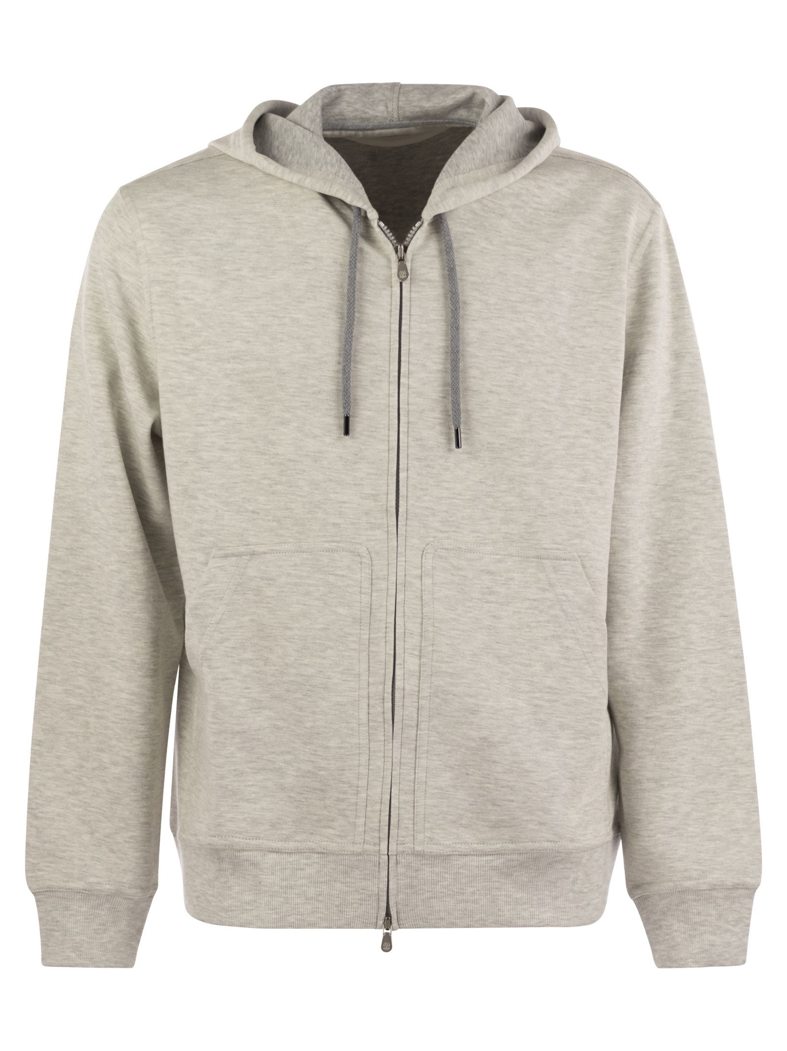 Brunello Cucinelli Men Cotton, Cashmere And Silk Fleece Zipped Topwear by Luosophy