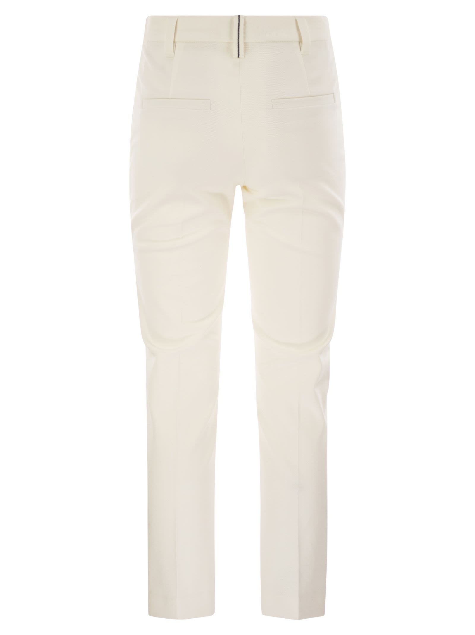Brunello Cucinelli Women Cigarette Trousers In Stretch Cotton by Luosophy