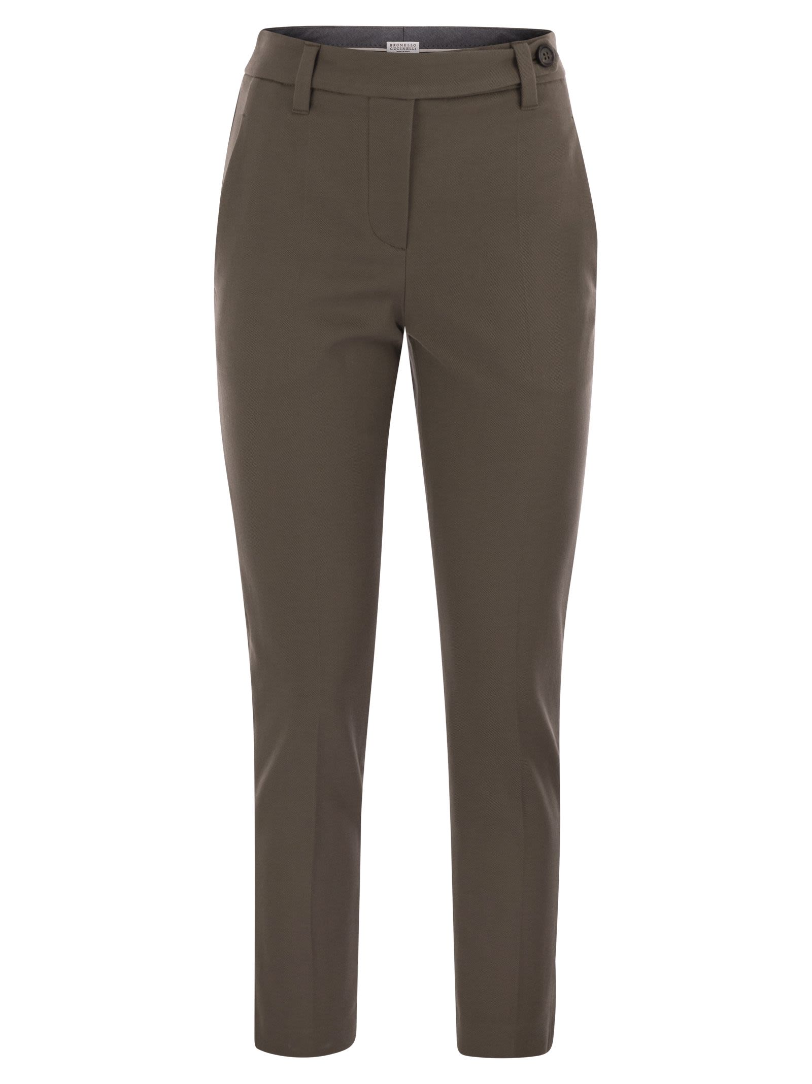 Brunello Cucinelli Women Cigarette Trousers In Stretch Cotton by Luosophy