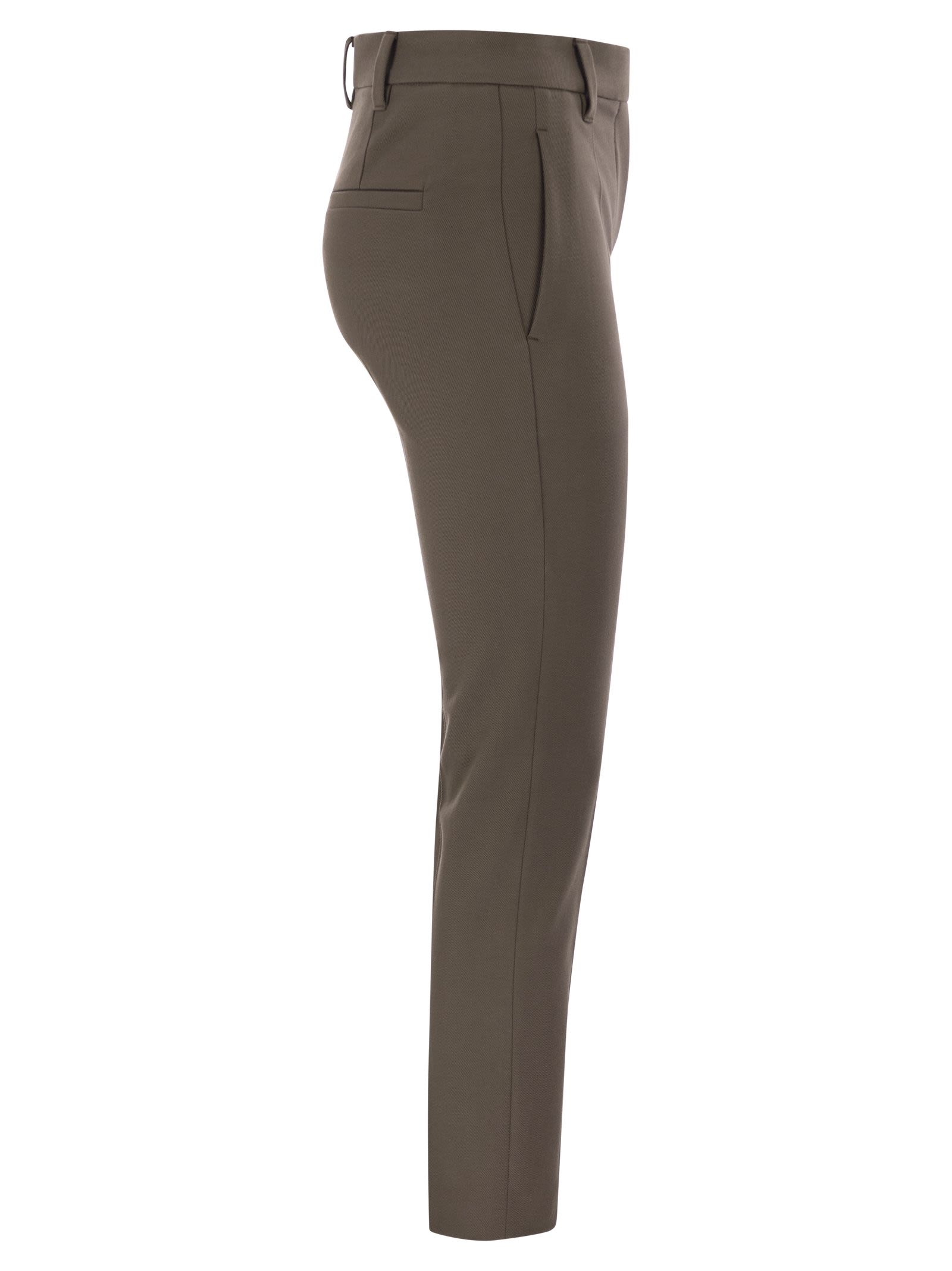 Brunello Cucinelli Women Cigarette Trousers In Stretch Cotton by Luosophy