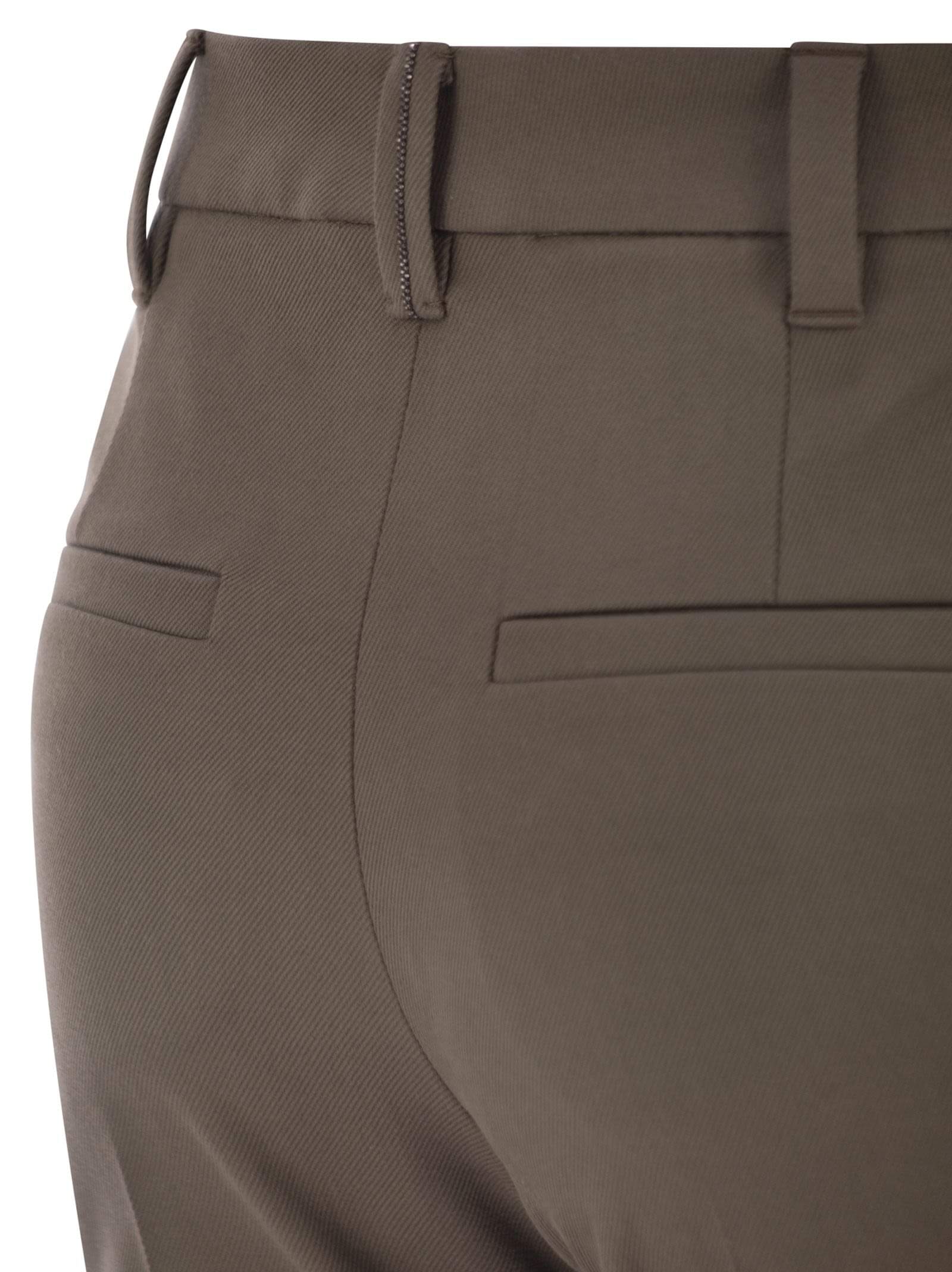 Brunello Cucinelli Women Cigarette Trousers In Stretch Cotton