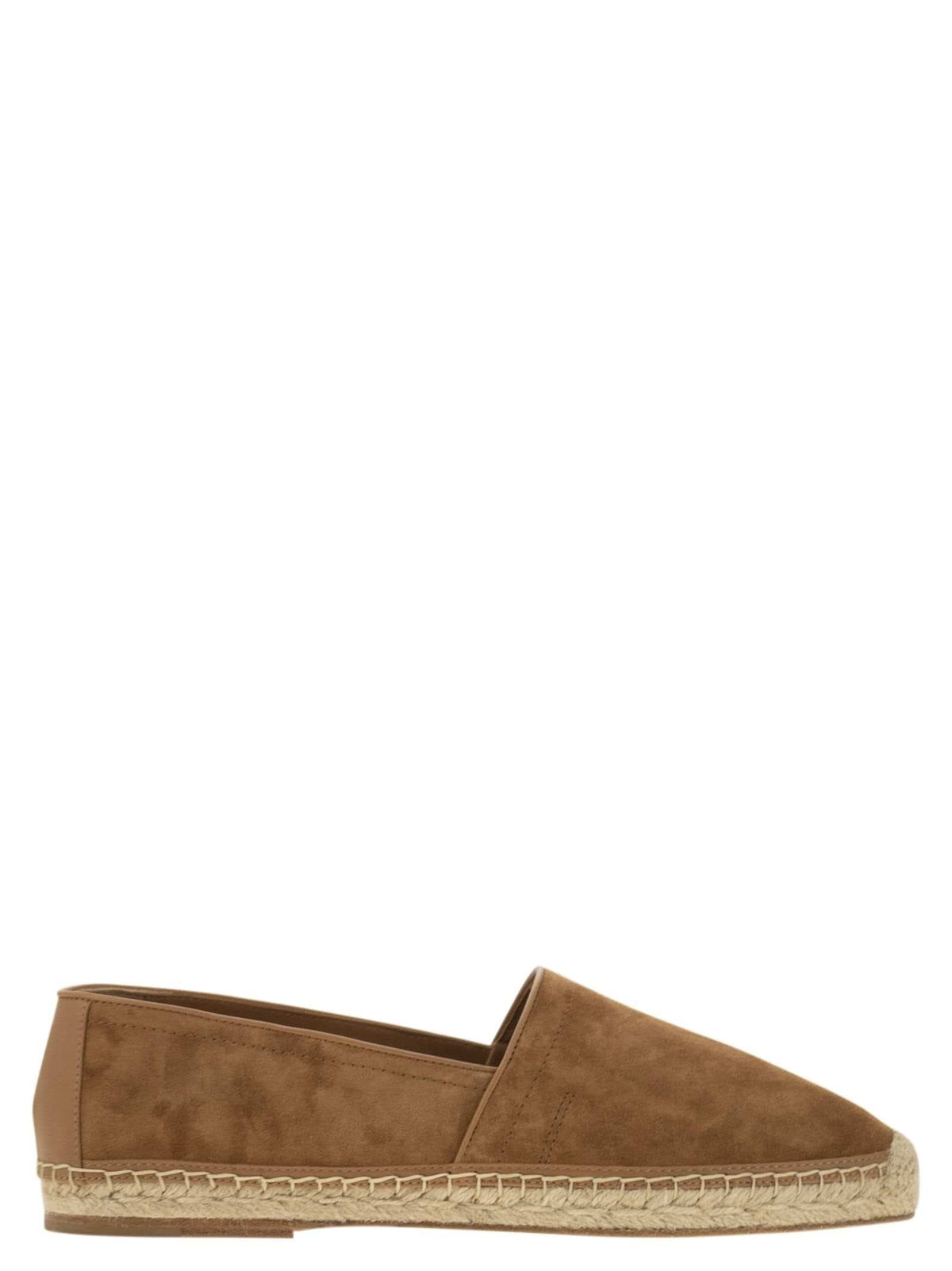 Brunello Cucinelli Men Washed Suede Espadrilles With Beading