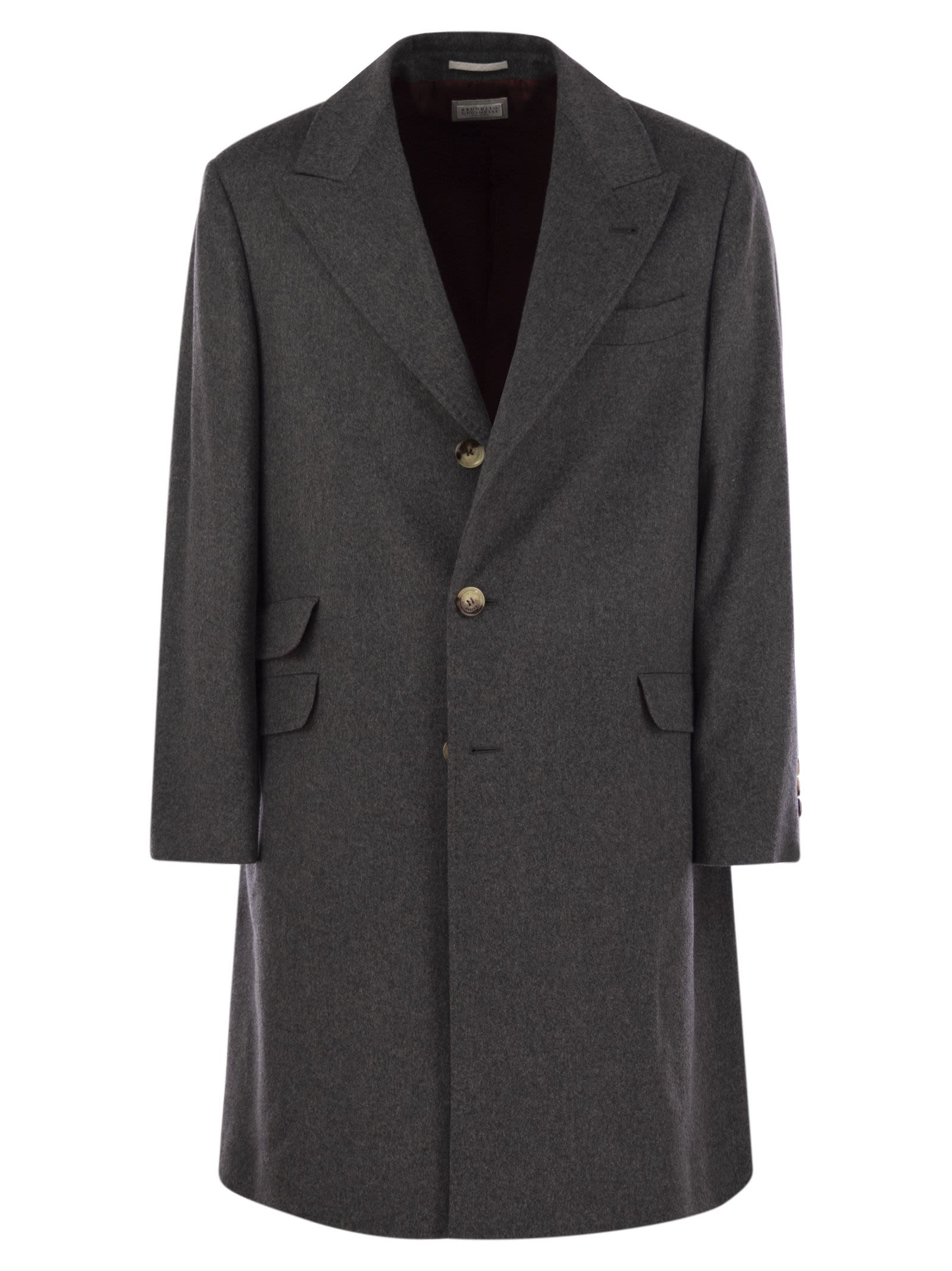 Brunello Cucinelli Men Wool And Cashmere Coat by Luosophy