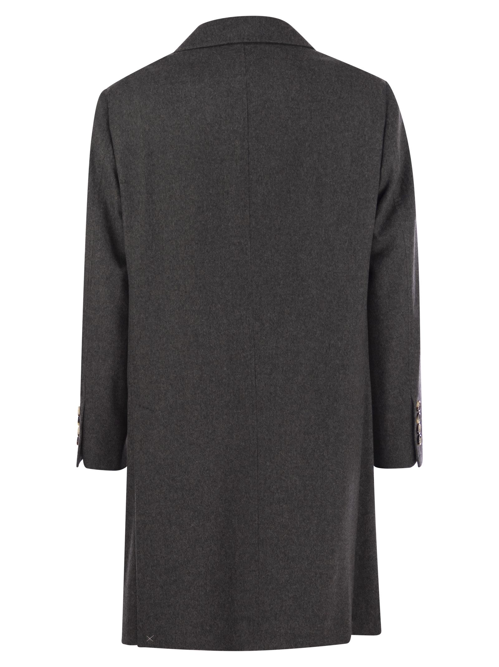 Brunello Cucinelli Men Wool And Cashmere Coat by Luosophy