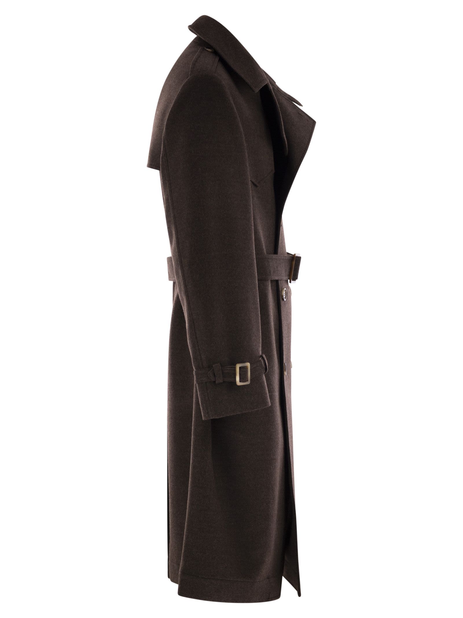 Brunello Cucinelli Men Wool Trench by Luosophy