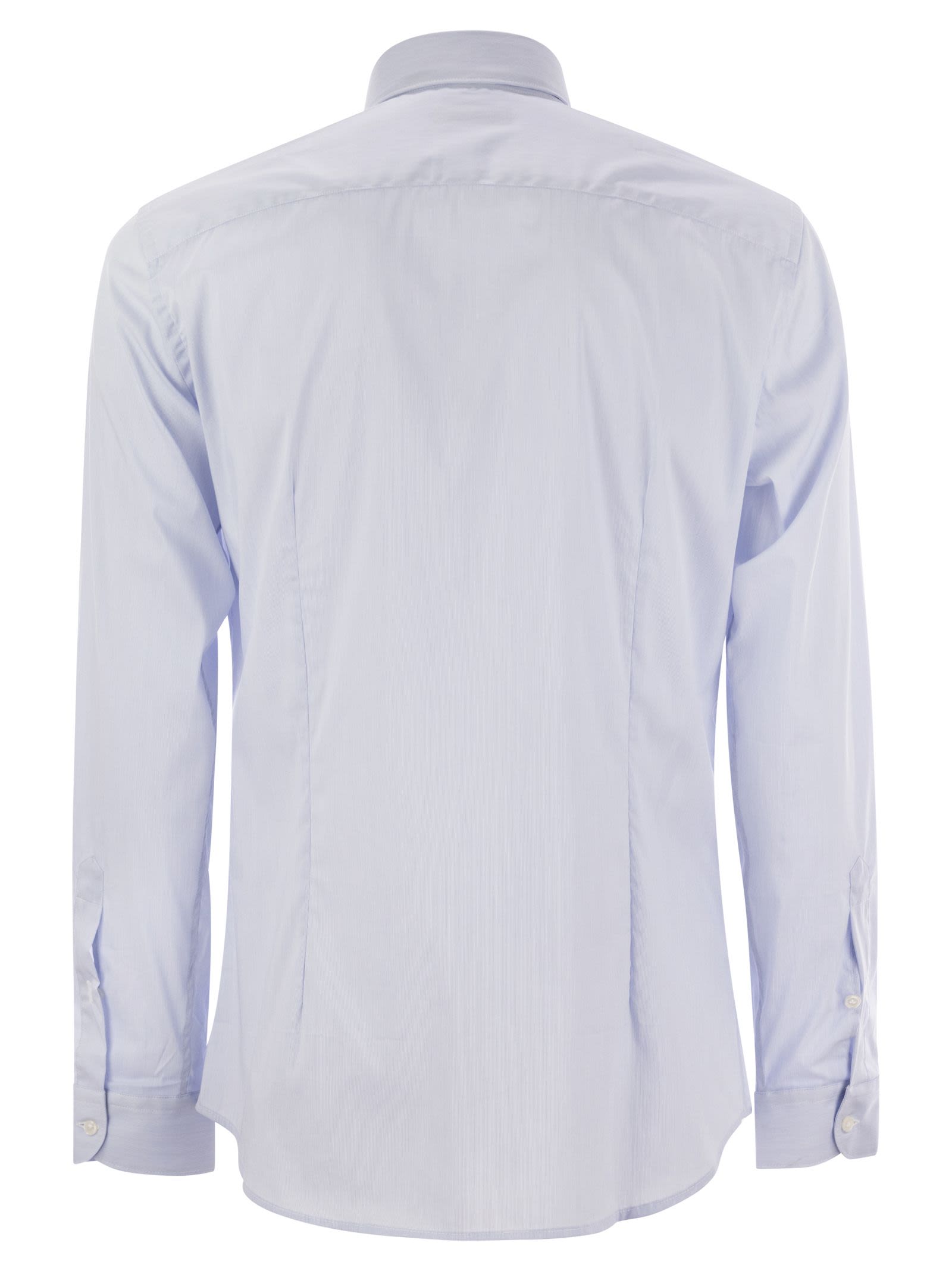 Fay Men Stretch Poplin Shirt With French Collar by Luosophy