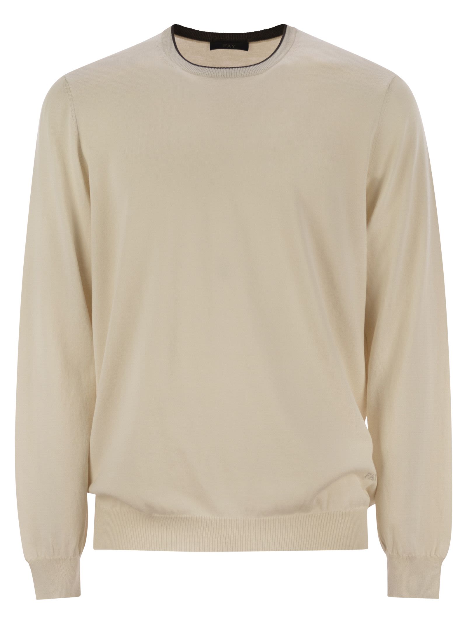 Fay Men Cotton Crew-Neck Jumper by Luosophy