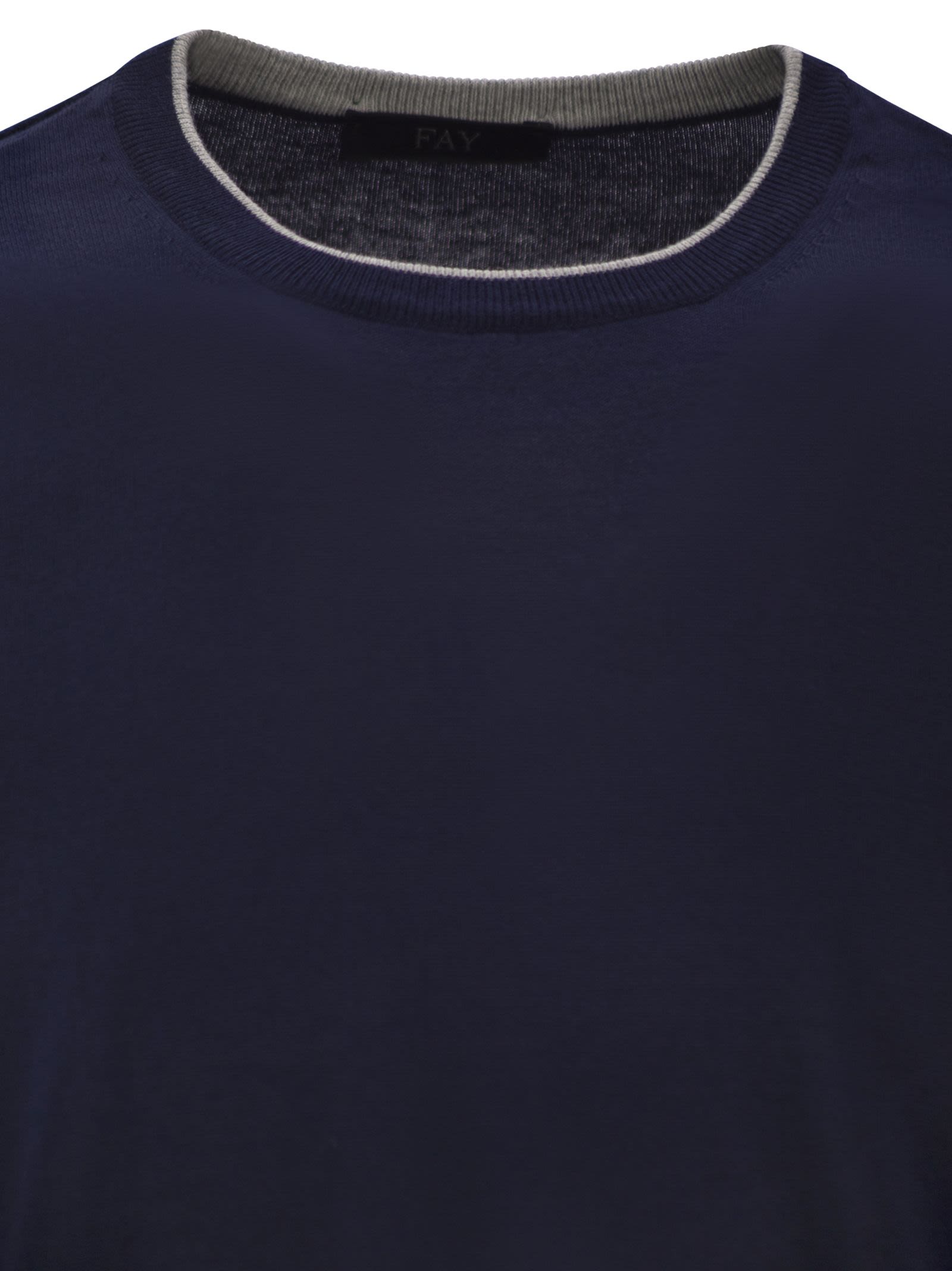 Fay Men Cotton Crew-Neck Jumper by Luosophy
