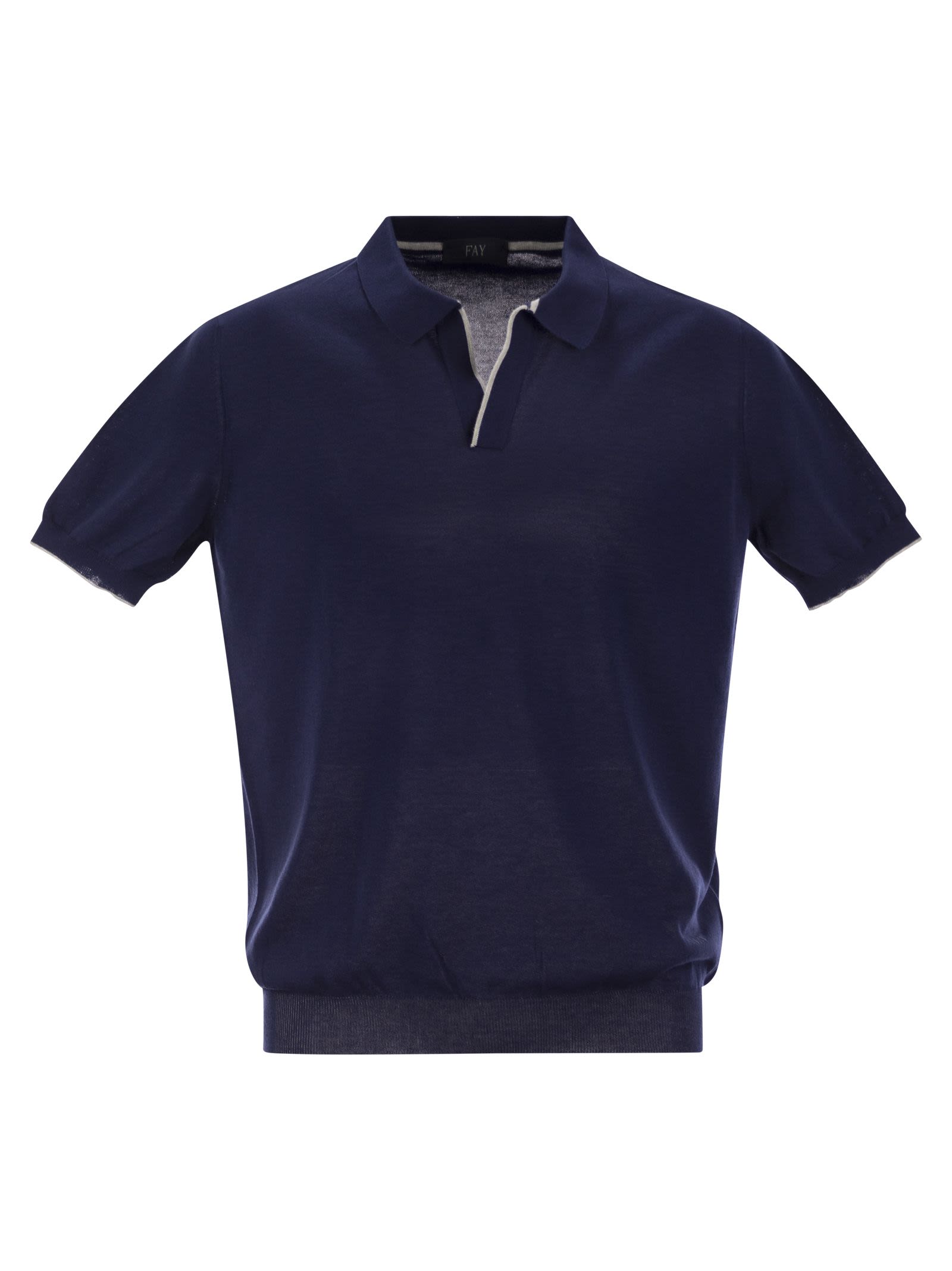 Fay Men Cotton Buttonless Polo Shirt DestGlow