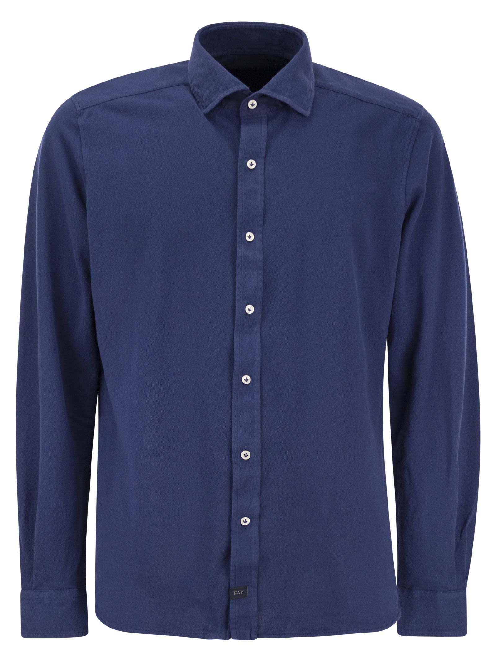 Fay Men Cotton French Collar Shirt by Luosophy