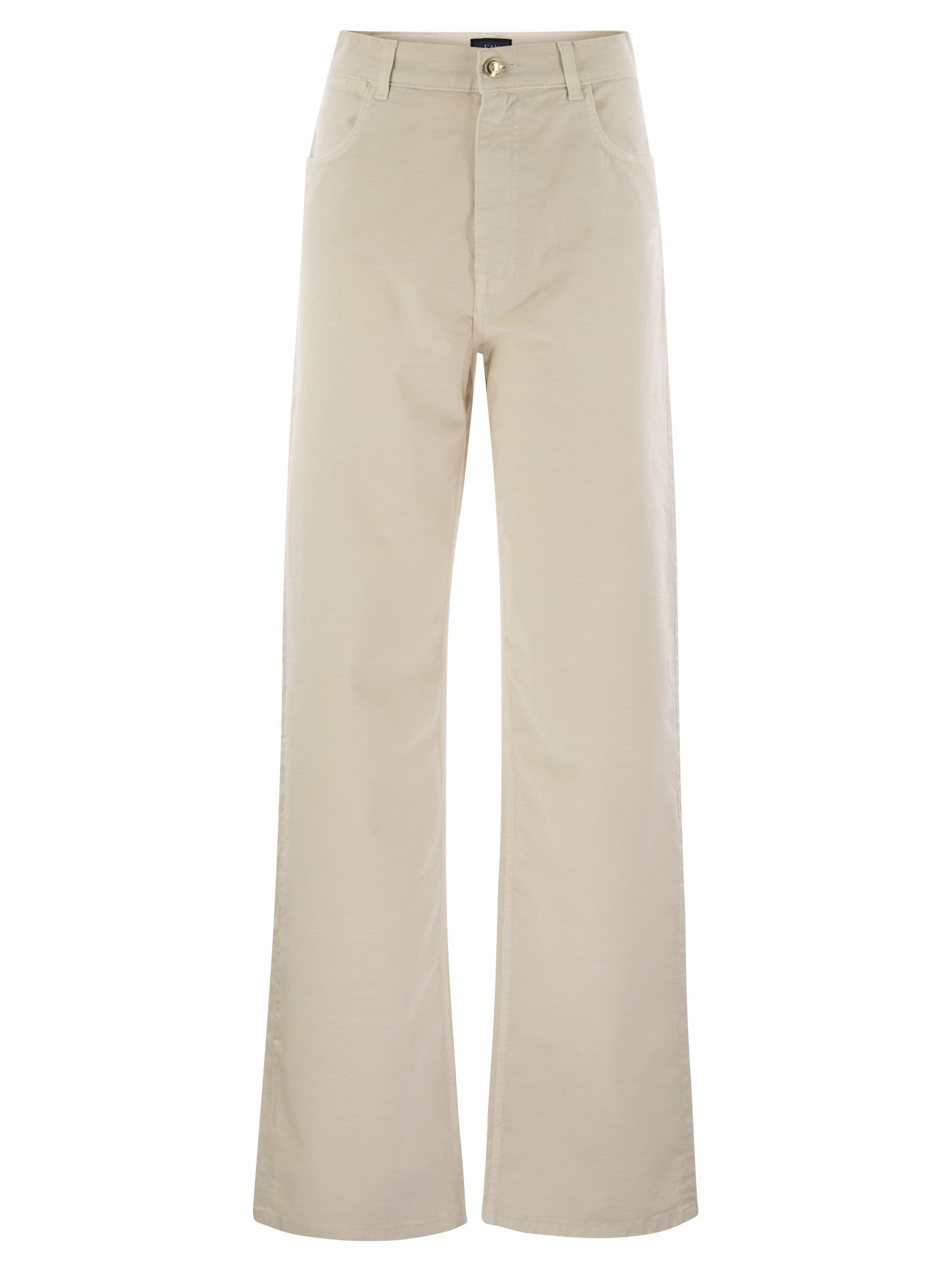 Fay Women 5-Pocket Trousers In Stretch Cotton Drill by Luosophy