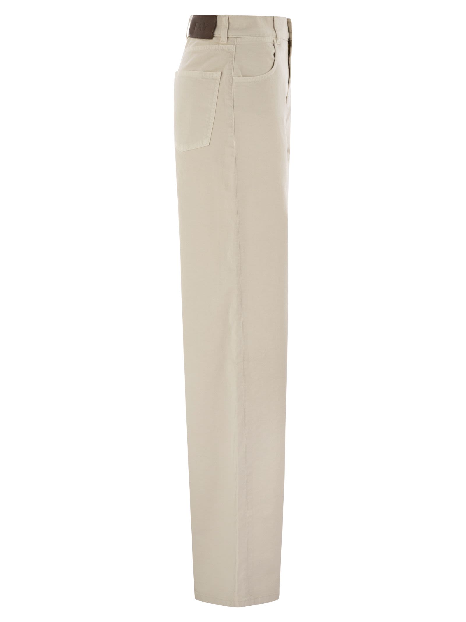 Fay women 5-pocket trousers in stretch cotton drill — product image 3