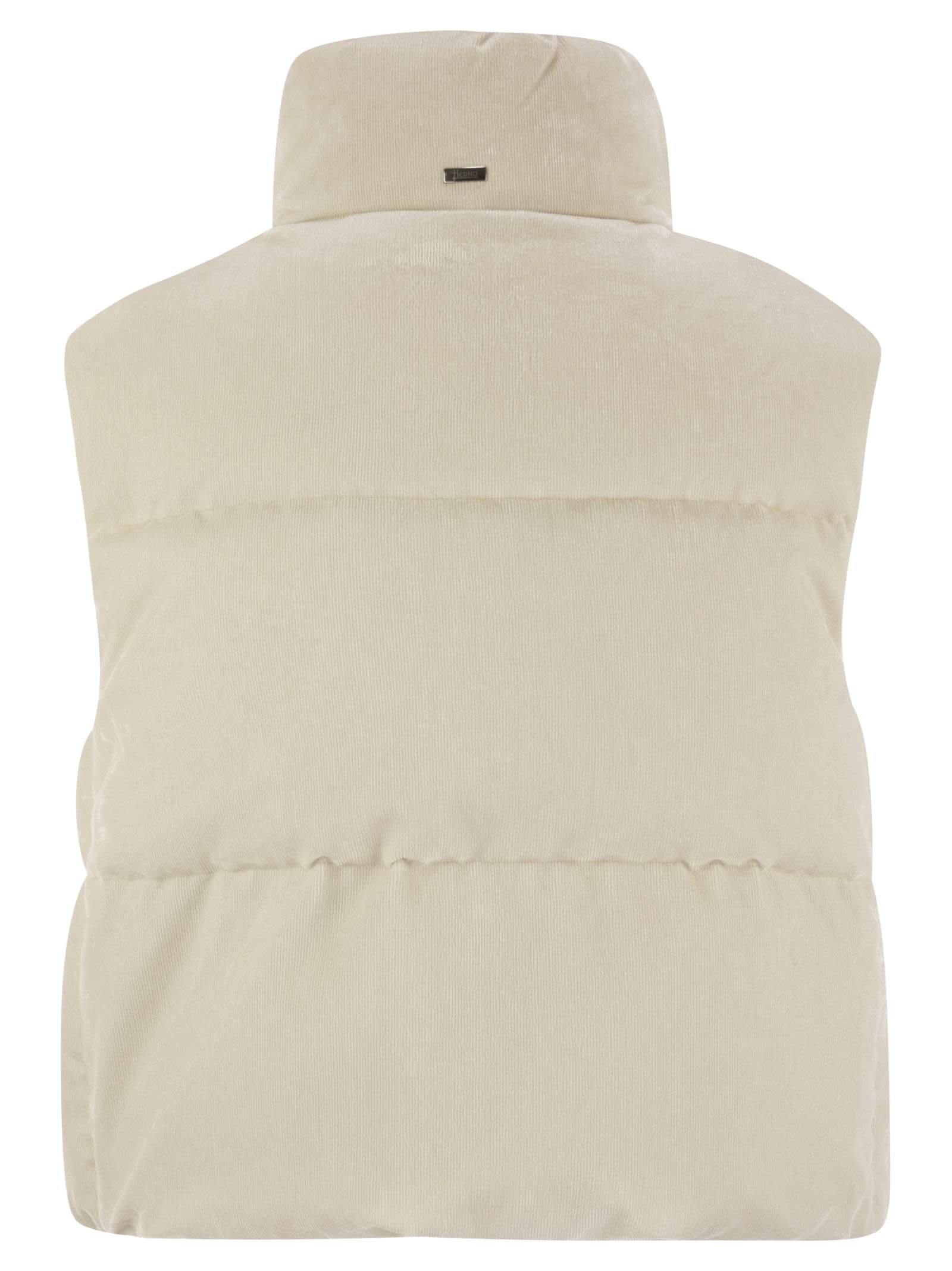 Herno Women Velvet Sleeveless Down Jacket
