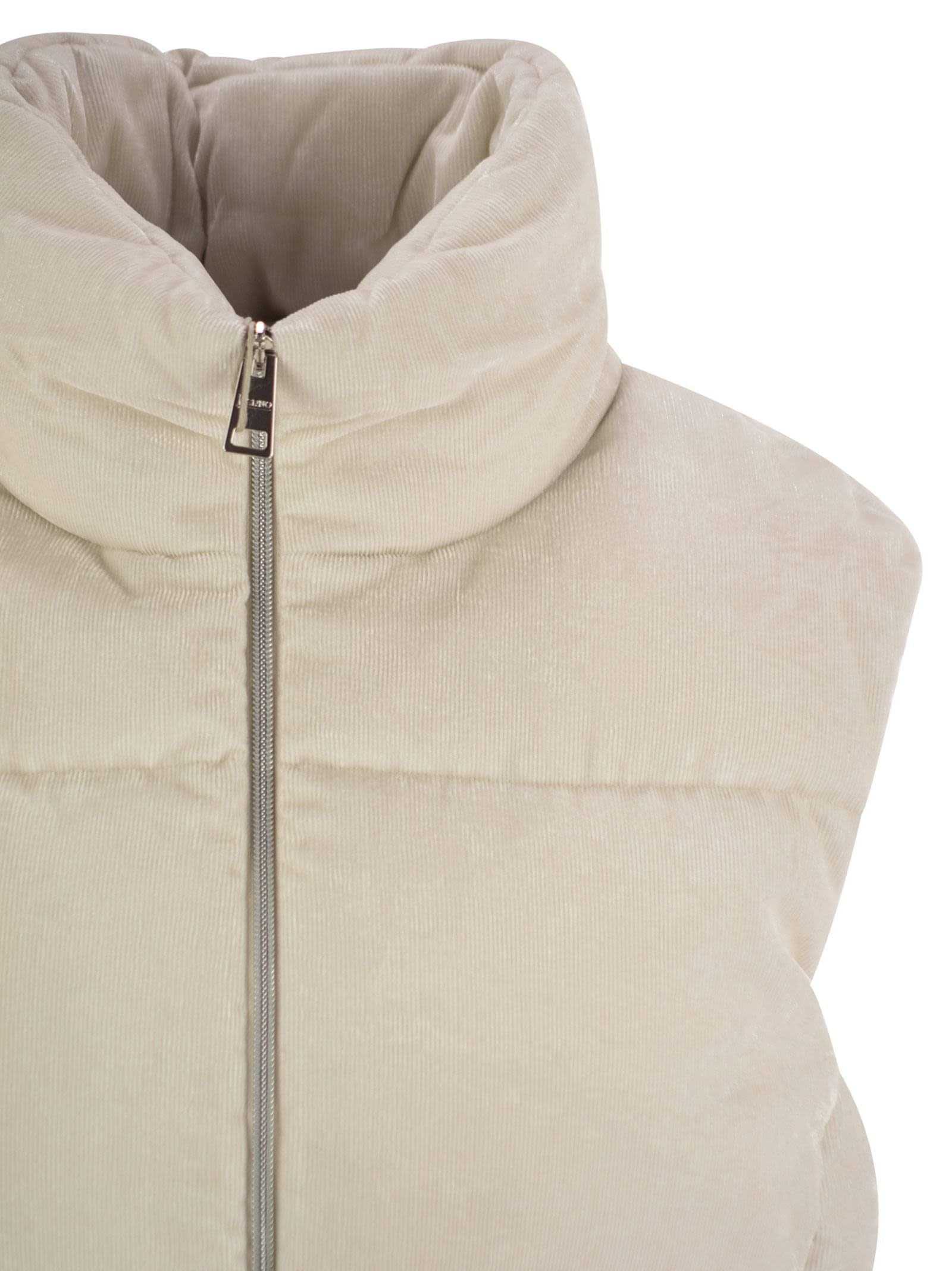 Herno Women Velvet Sleeveless Down Jacket