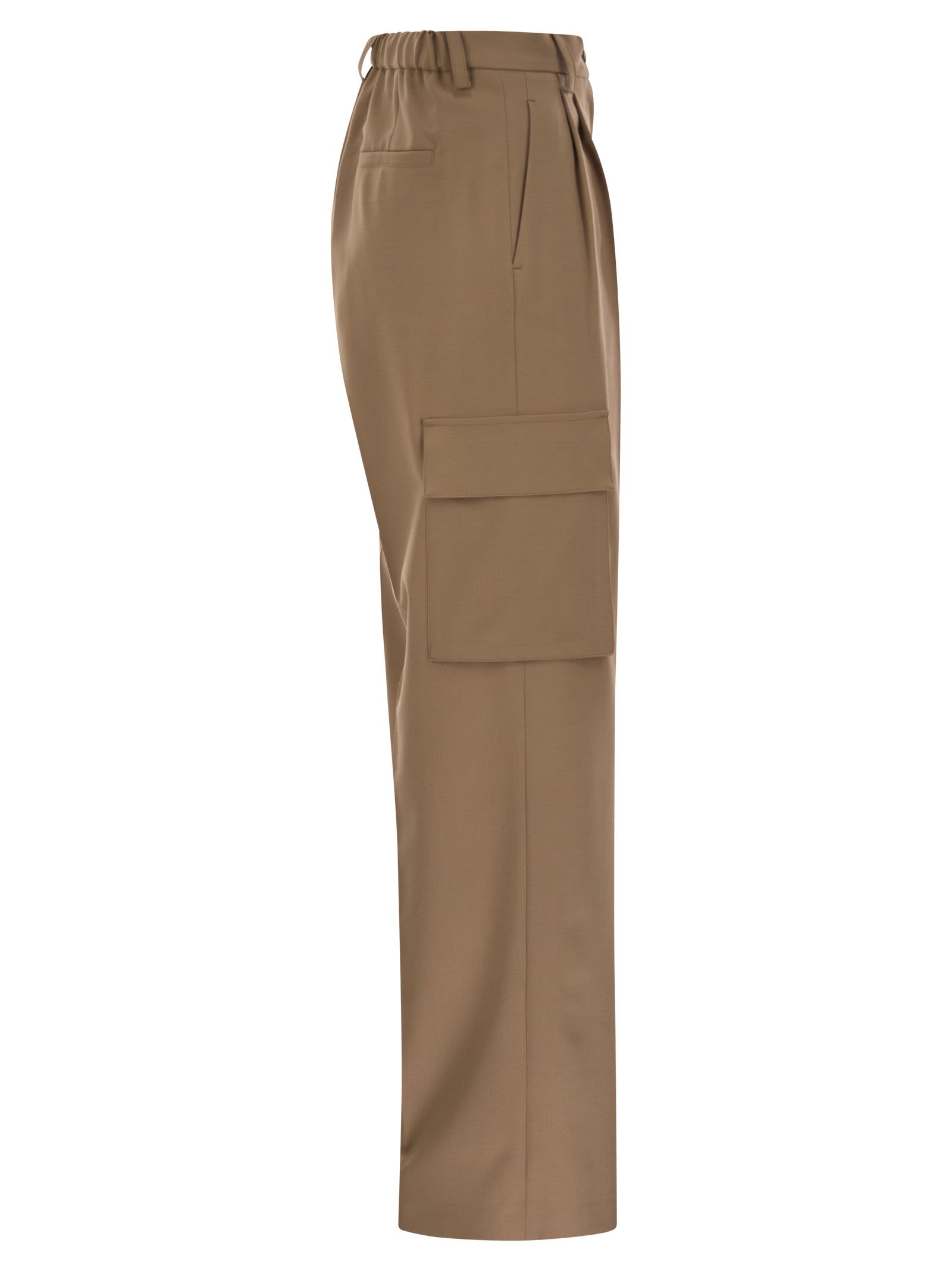 Herno Women Soft Wool Cargo Pants by Luosophy