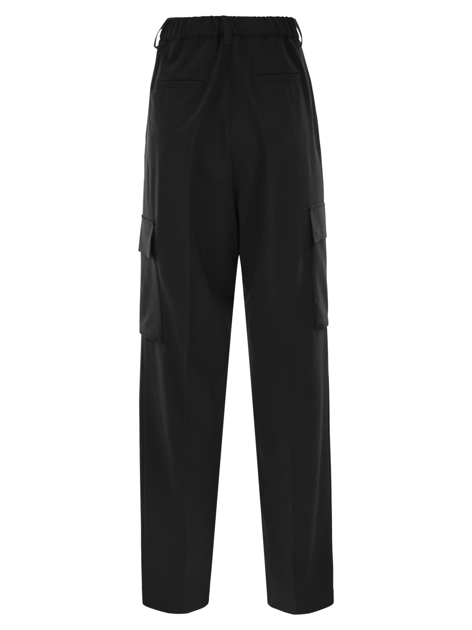 Herno Women Soft Wool Cargo Pants by Luosophy
