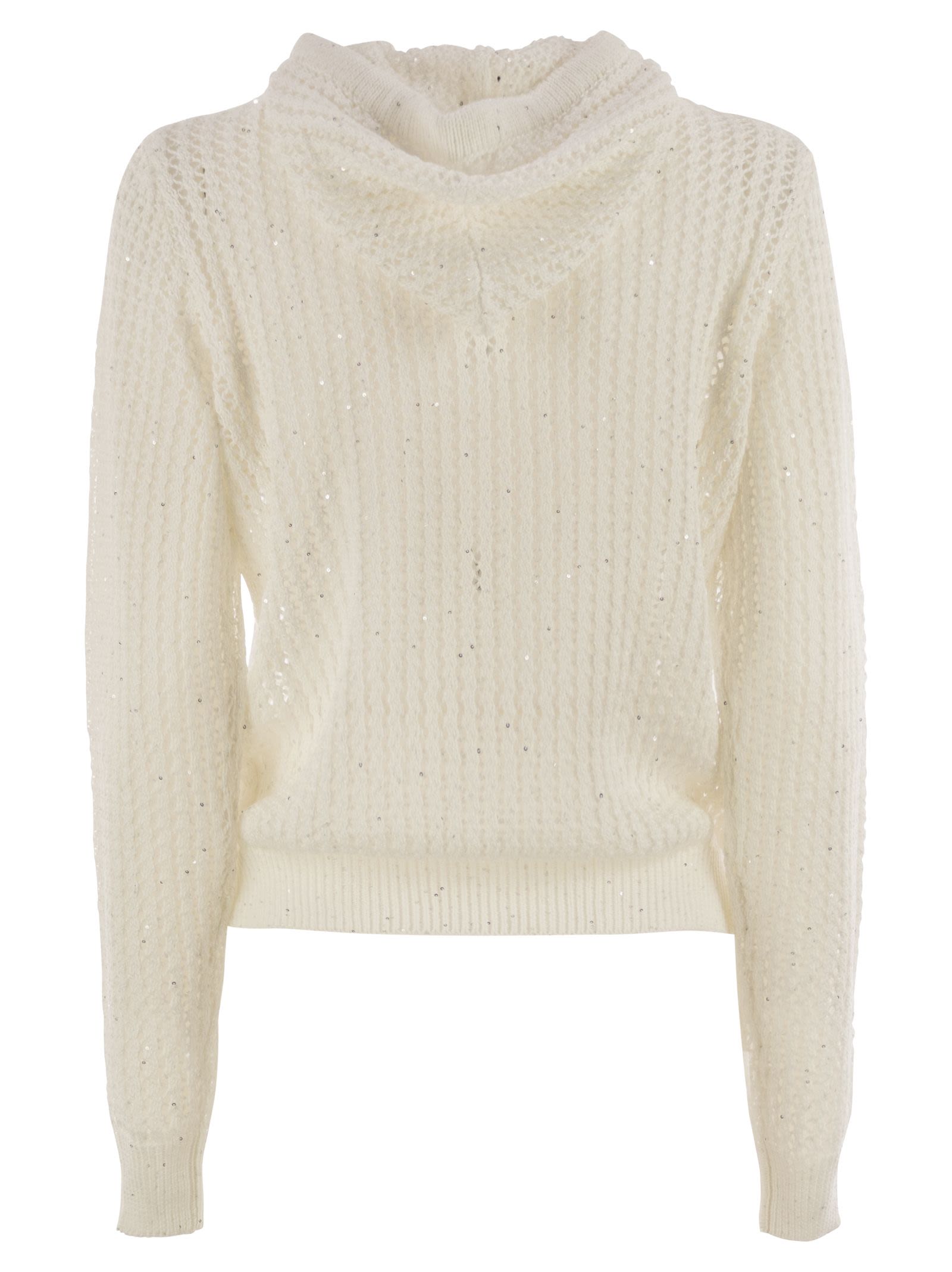 Peserico Women Pure Cotton Cordonet Jumper With Sequins by Luosophy