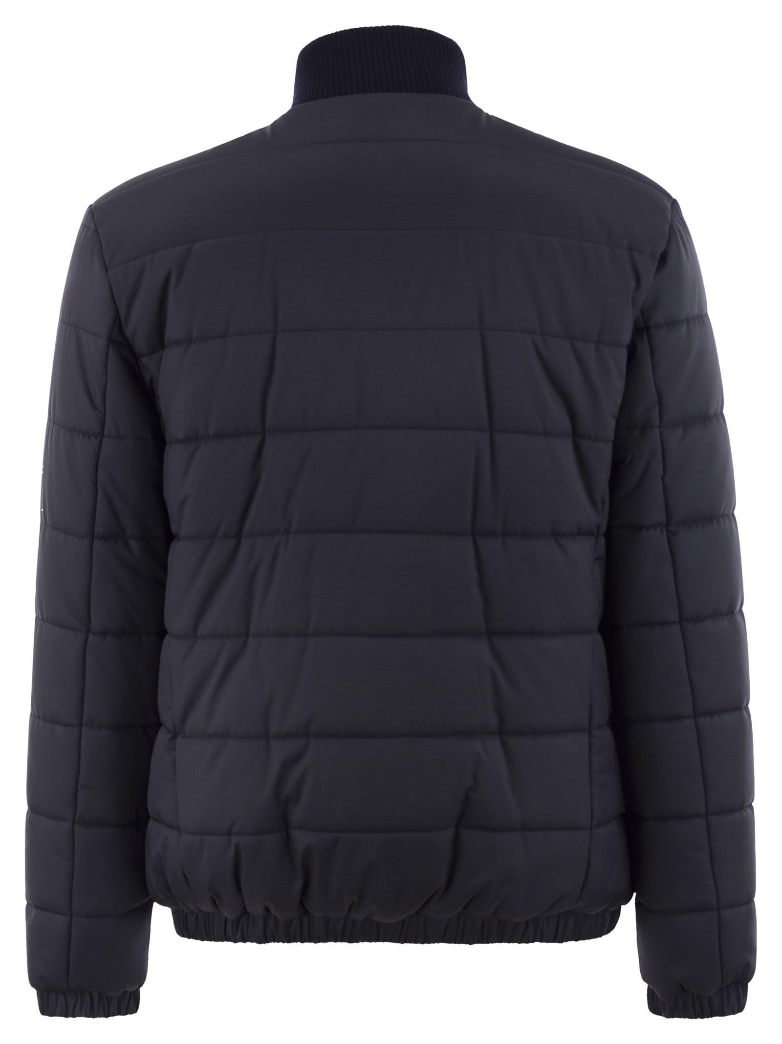 Kiton Men Technical Fabric Bomber Jacket