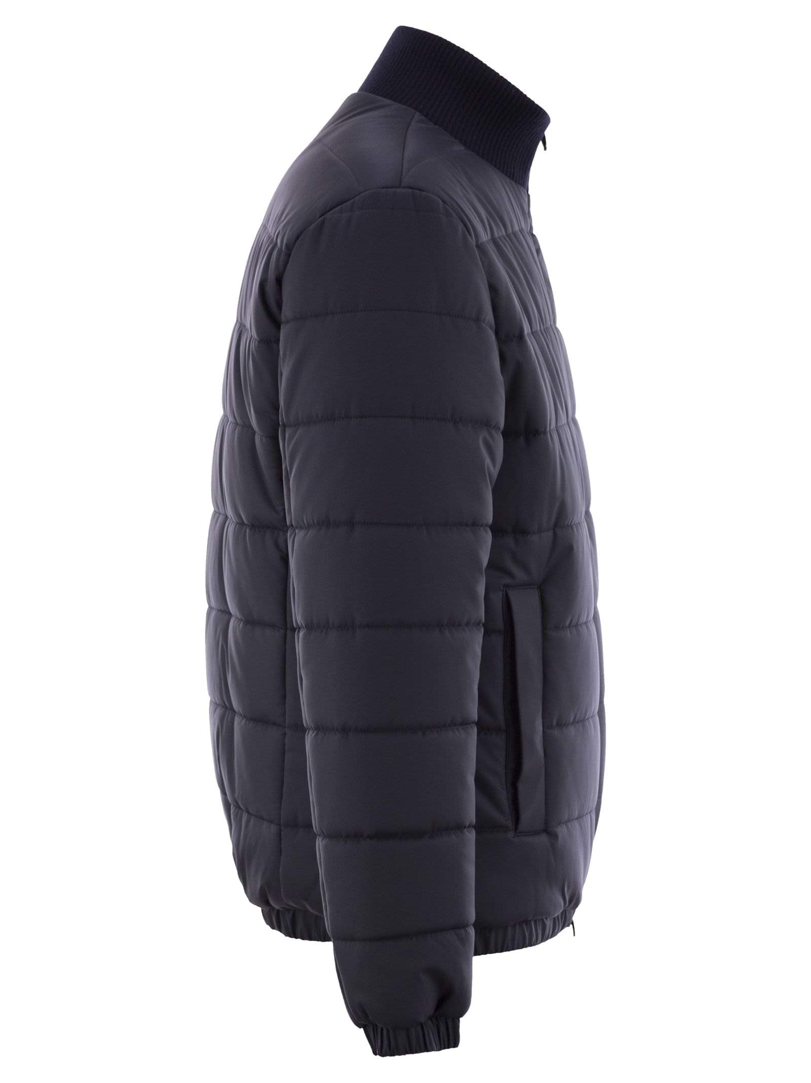 Kiton Men Technical Fabric Bomber Jacket
