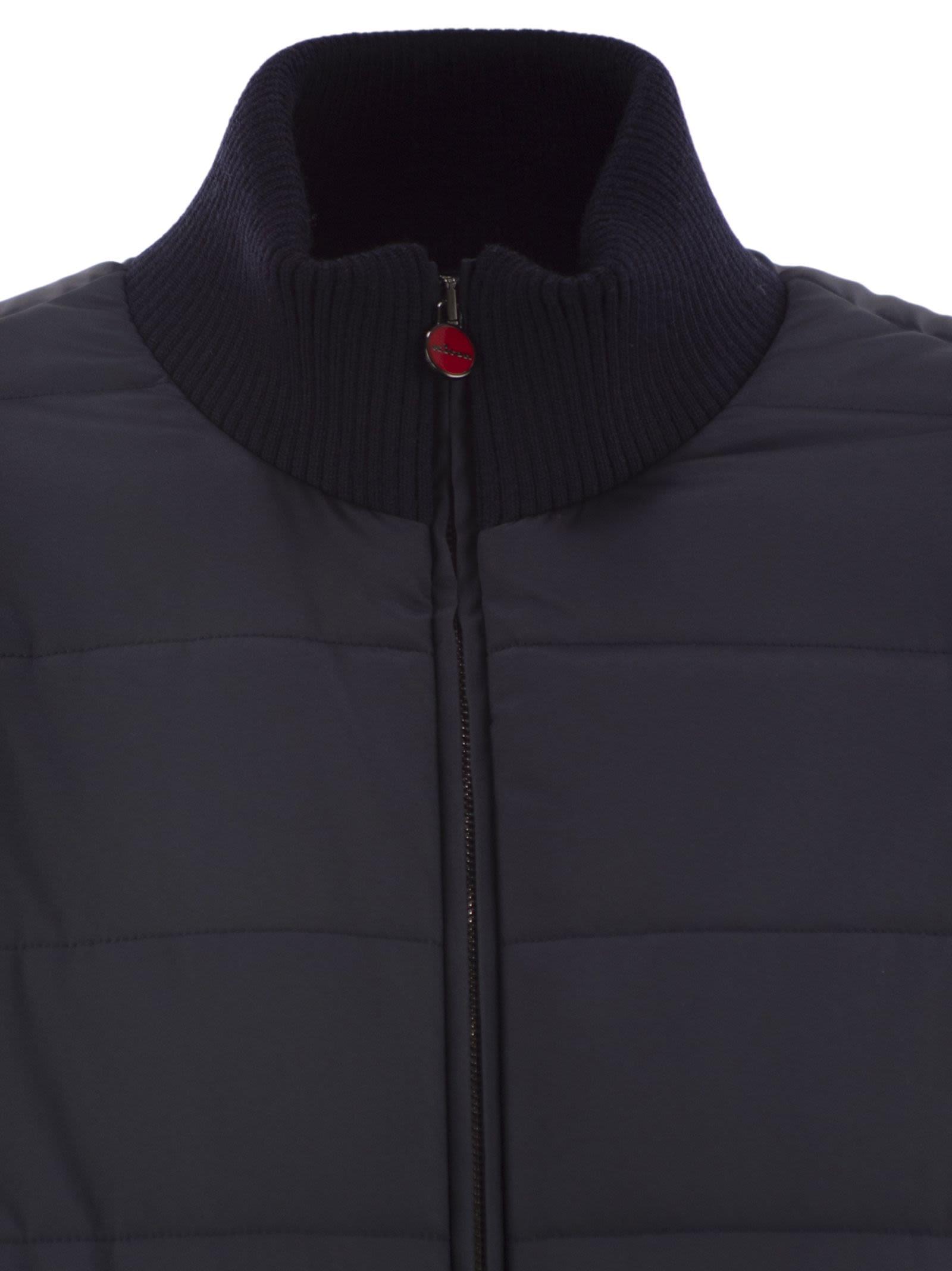 Kiton Men Technical Fabric Bomber Jacket