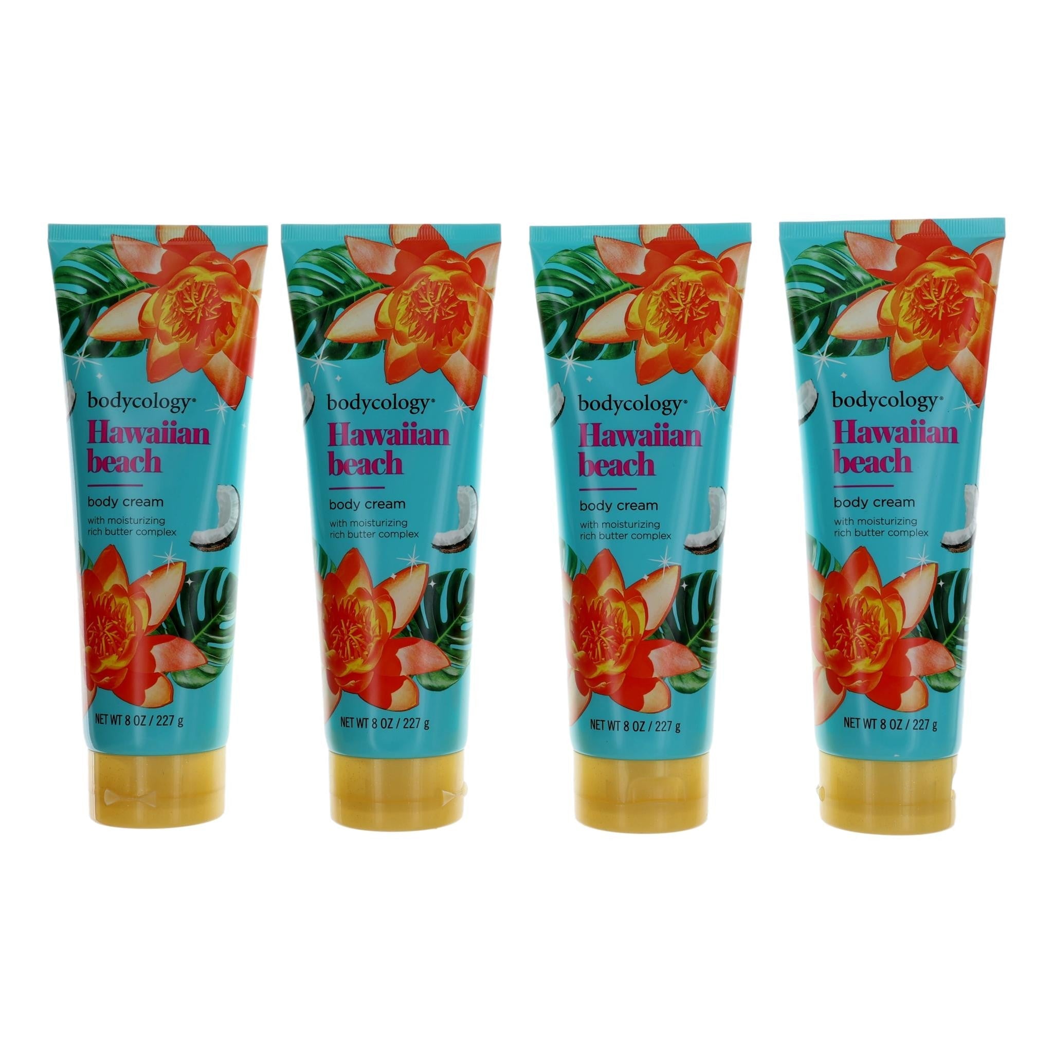 Hawaiian Beach,4 Pack 8 oz Moisturizing Body Cream women by Avera Group