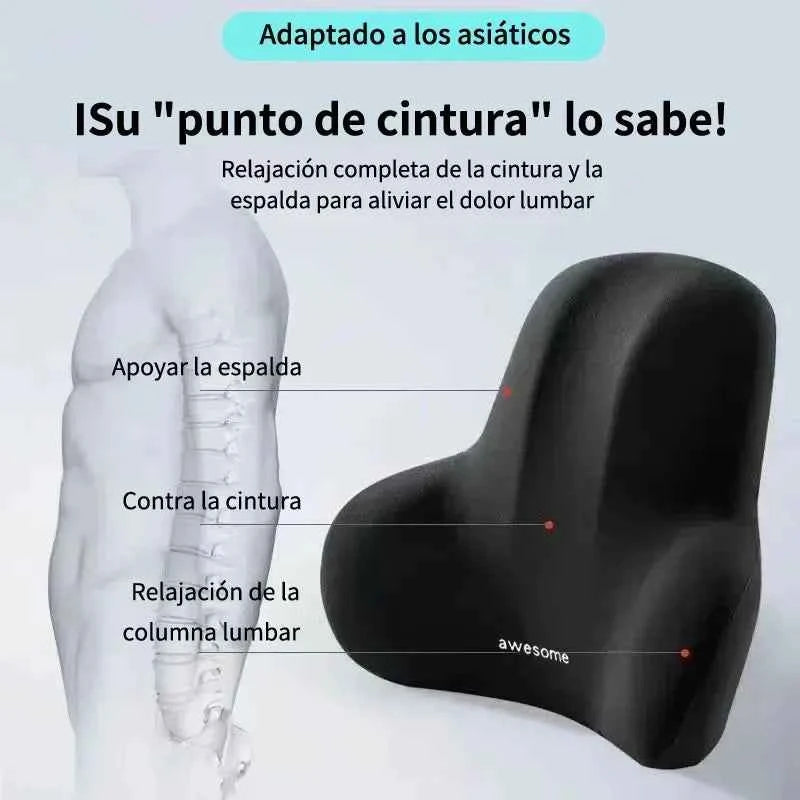 SpineEase™ Memory Foam Lumbar Support Cushion – Ergonomic Back Pillow for Pain Relief & Comfort