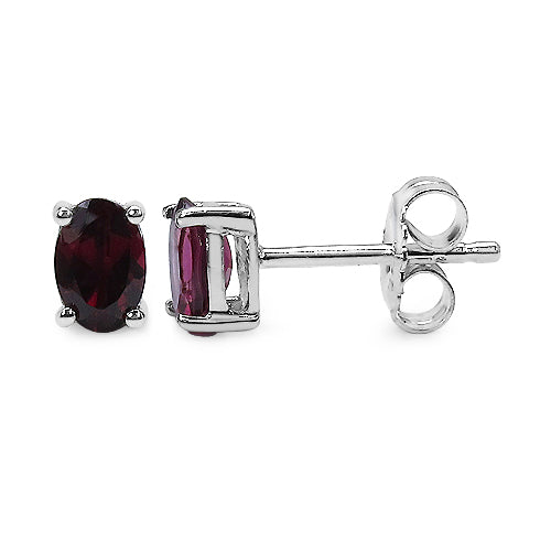 1.00 Carat Genuine Rhodolite .925 Sterling Silver Earrings DestGlow