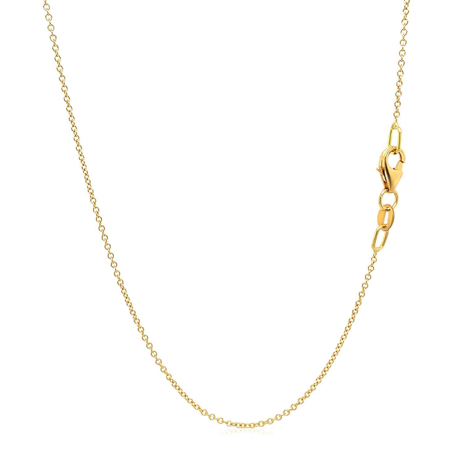 Double Extendable Cable Chain in 14k Yellow Gold (1.0mm) by Bids.com