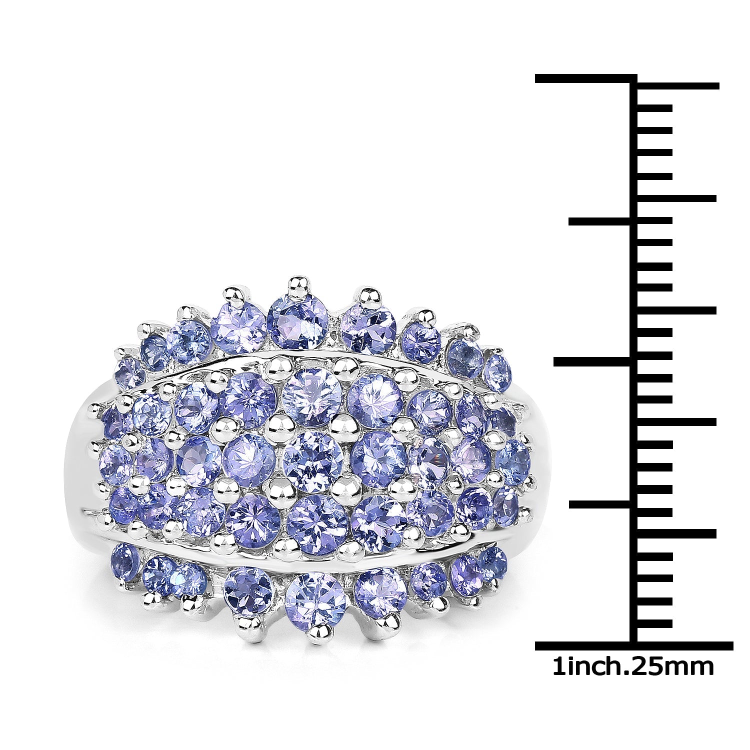 2.35 Carat Genuine Tanzanite .925 Sterling Silver Ring by Bids.com