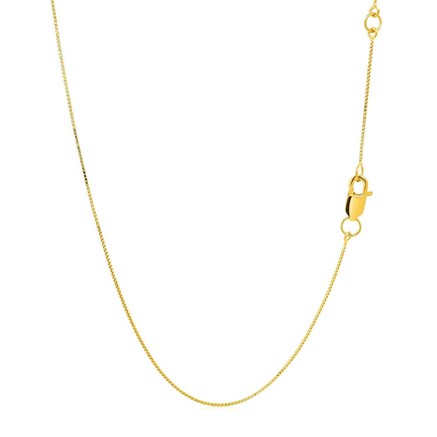 Double Extendable Box Chain in 14k Yellow Gold (0.6mm) DestGlow
