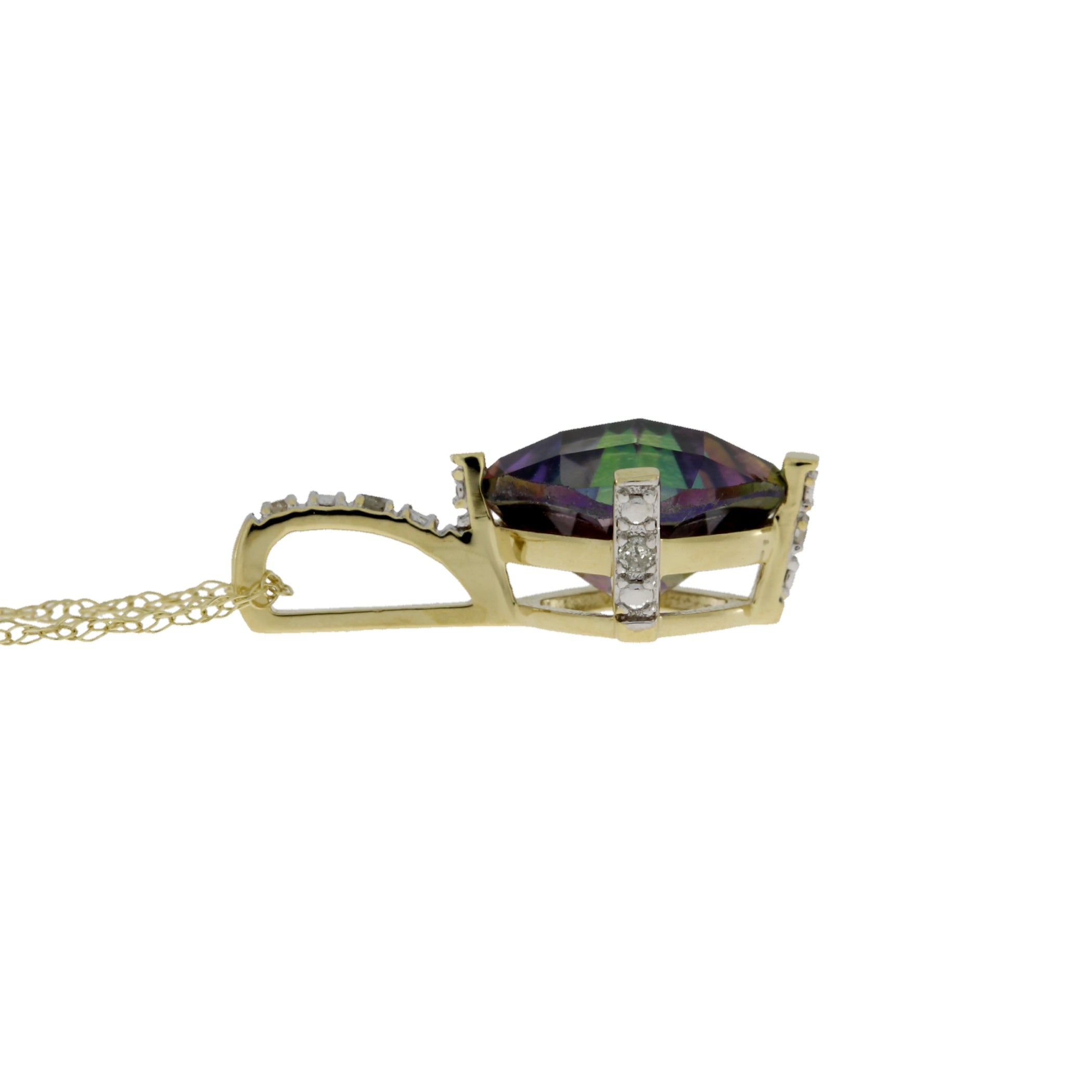 Treated Topaz Diamond Fashion Pendants 10KT Yellow Gold by Bids.com