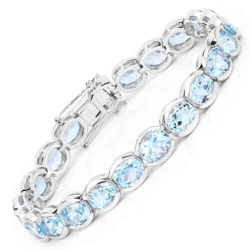 44.00 Carat Genuine Blue Topaz .925 Sterling Silver Bracelet by Bids.com
