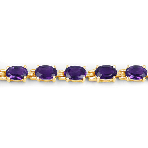 7.98 Carat Genuine Amethyst .925 Sterling Silver Bracelet DestGlow