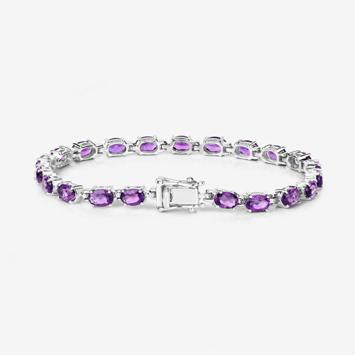 7.98 Carat Genuine Amethyst .925 Sterling Silver Bracelet by Bids.com