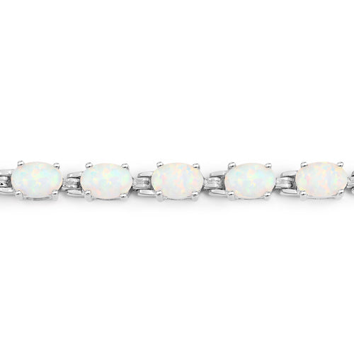 3.50 Carat Genuine Created Opal .925 Sterling Silver Bracelet by Bids.com