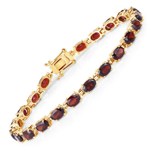 11.22 Carat Genuine Garnet .925 Sterling Silver Bracelet DestGlow