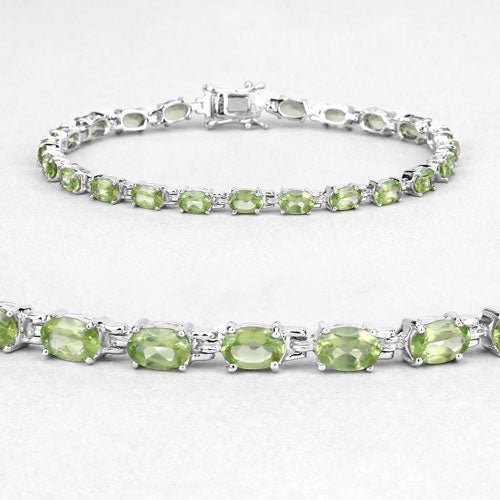 8.61 Carat Genuine Peridot .925 Sterling Silver Bracelet by Bids.com