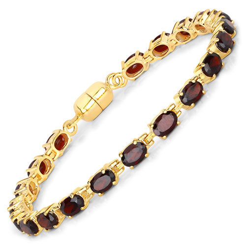 10.20 Carat Genuine Garnet .925 Sterling Silver Bracelet by Bids.com