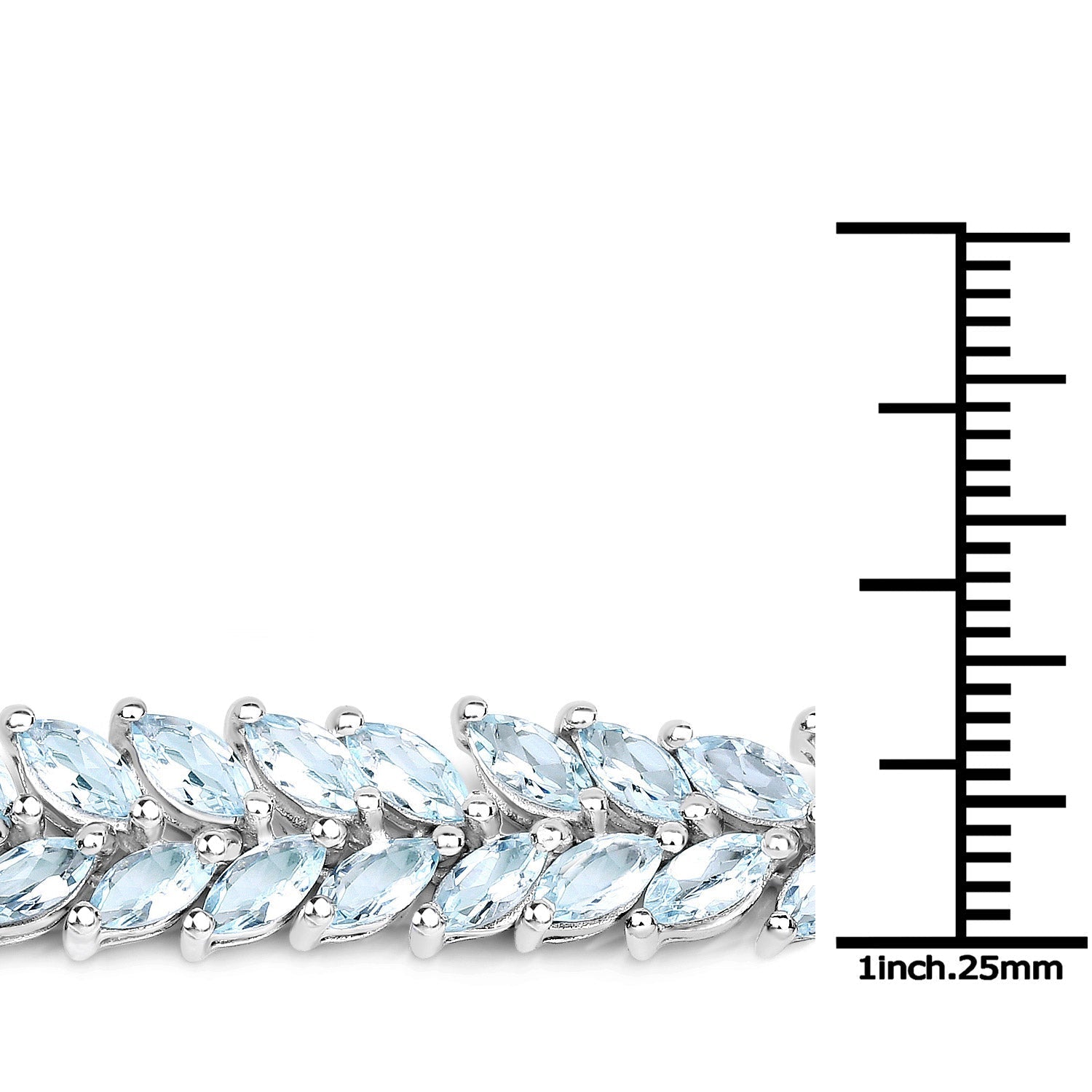 15.04 ct. Genuine Blue Topaz .925 Sterling Silver Bracelet