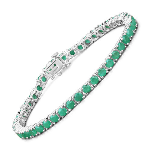7.48 Carat Genuine Emerald .925 Sterling Silver Bracelet by Bids.com