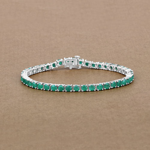 7.48 Carat Genuine Emerald .925 Sterling Silver Bracelet by Bids.com