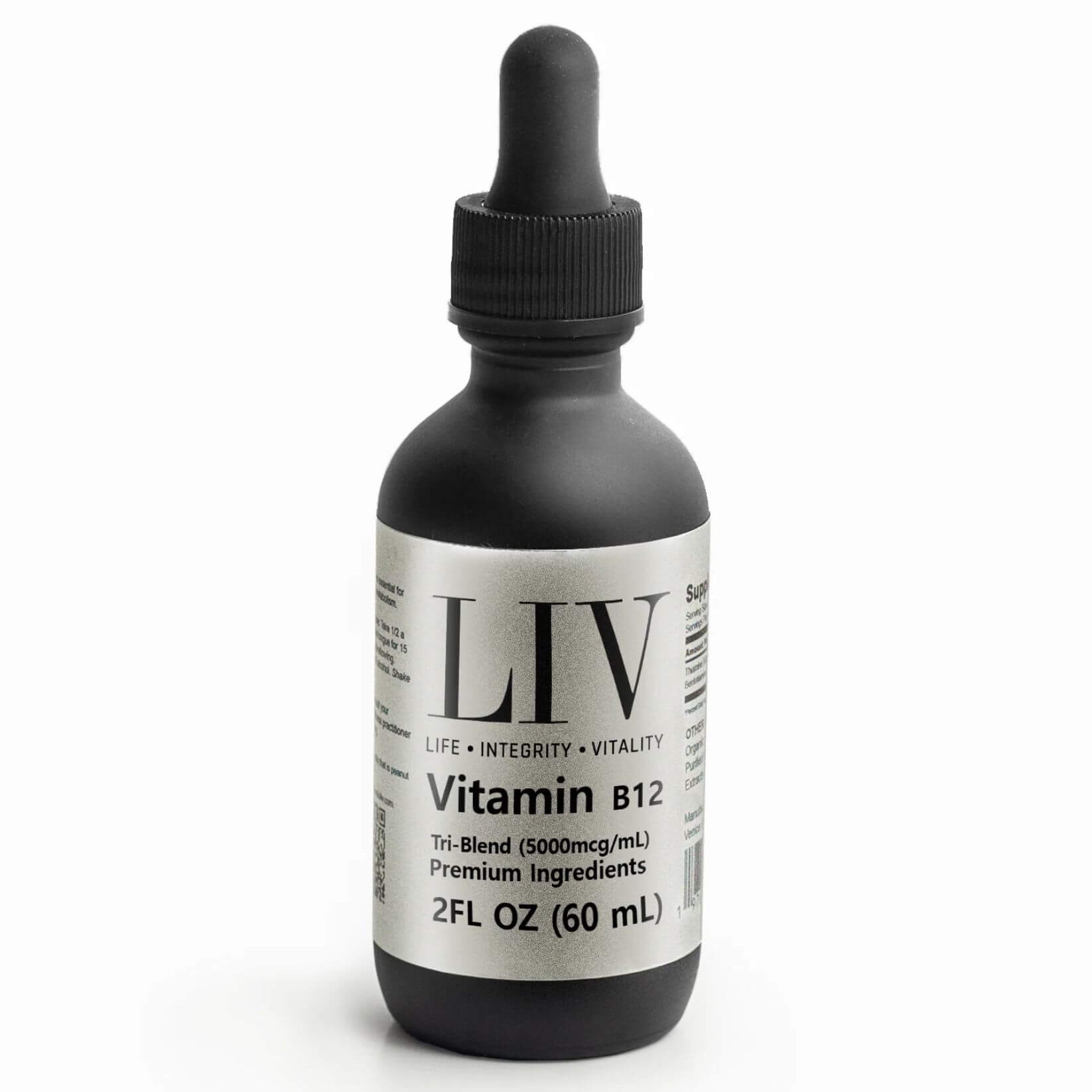 Vitamin B12 Tri-Blend Liquid Energy Booster (5000mcg, 60 servings) by LIV